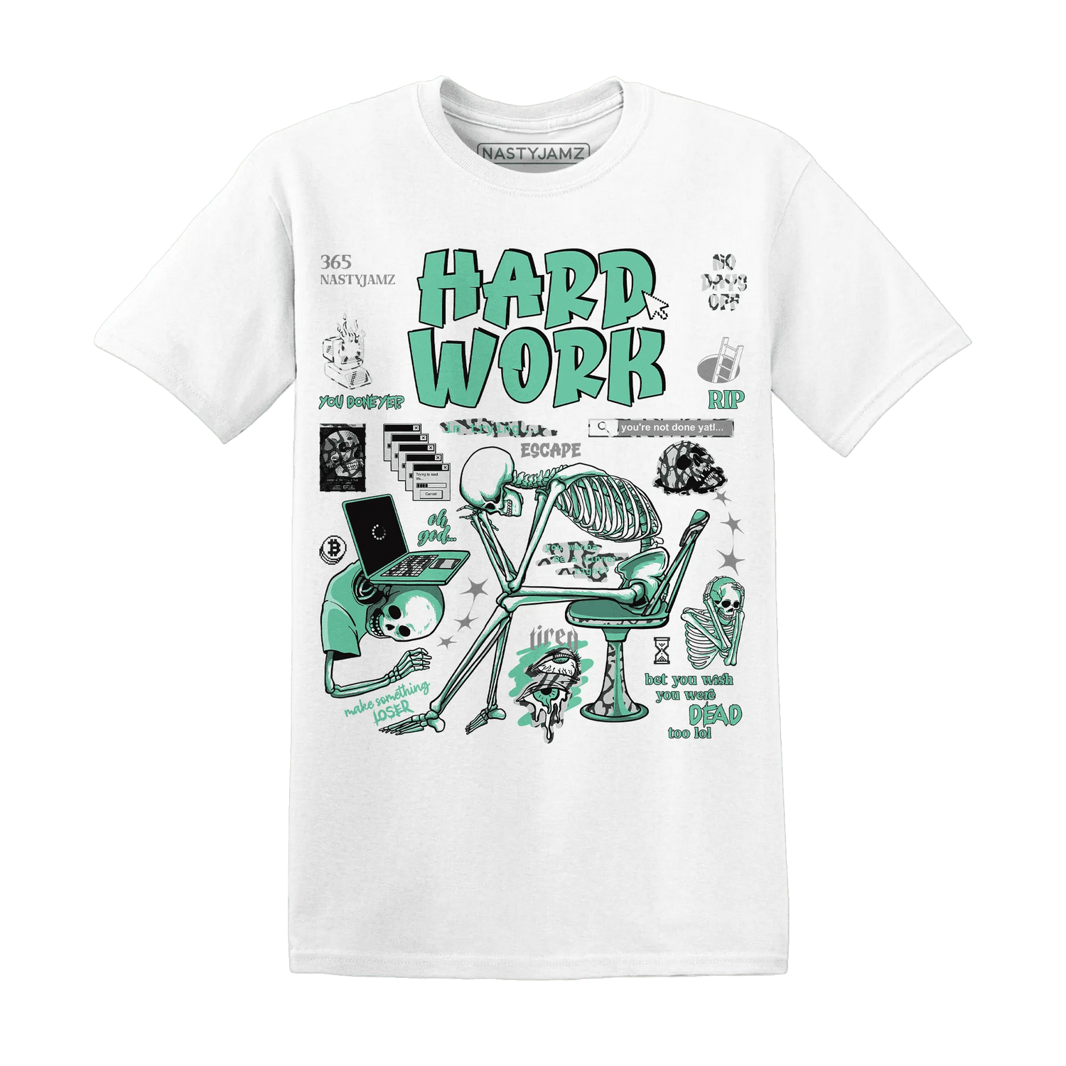 NastyJamz-Green-Glow-3s-T-Shirt-Match-Hard-Work