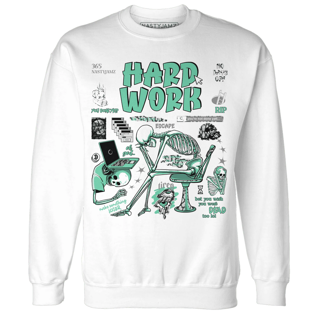 NastyJamz-Green-Glow-3s-Sweatshirt-Match-Hard-Work