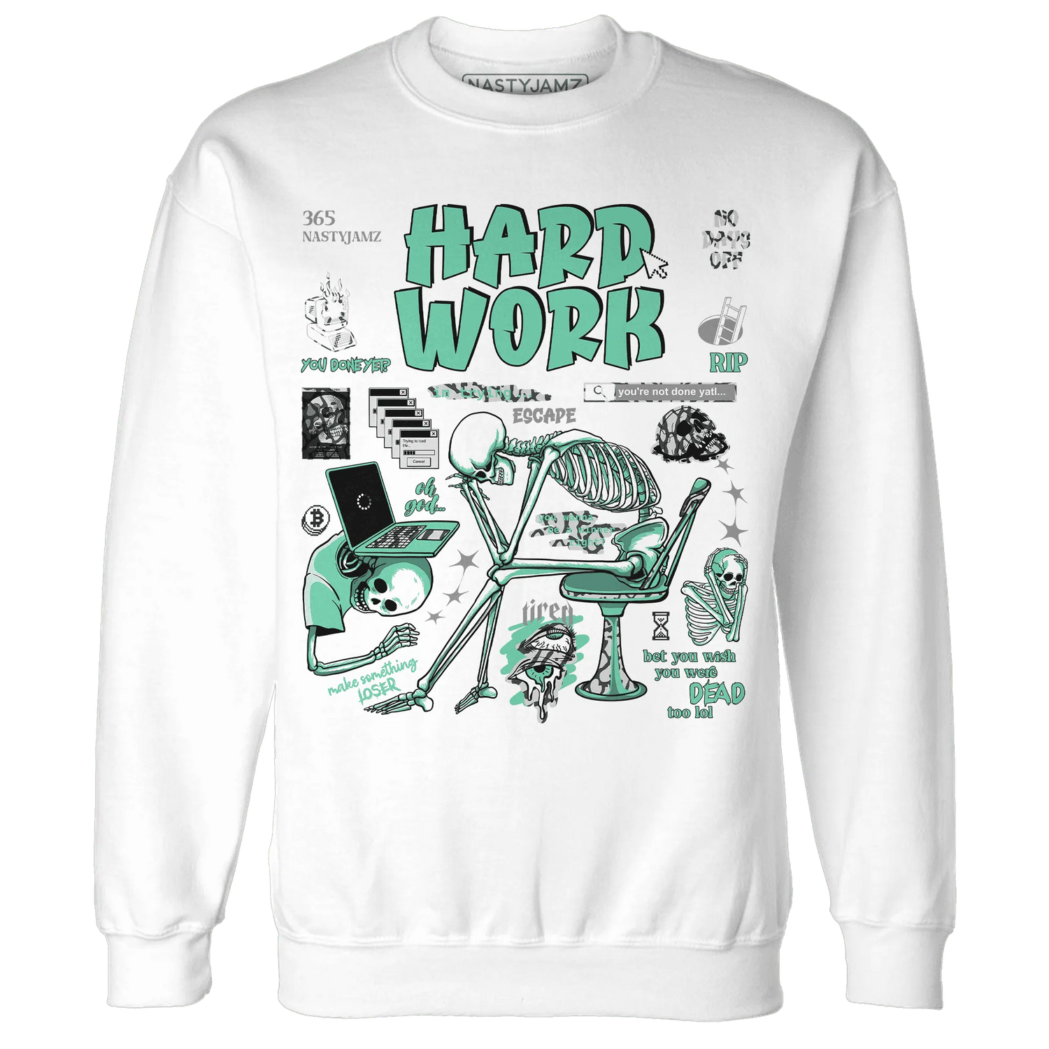 NastyJamz-Green-Glow-3s-Sweatshirt-Match-Hard-Work