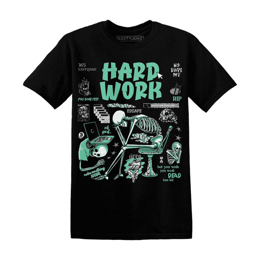 NastyJamz-Green-Glow-3s-T-Shirt-Match-Hard-Work