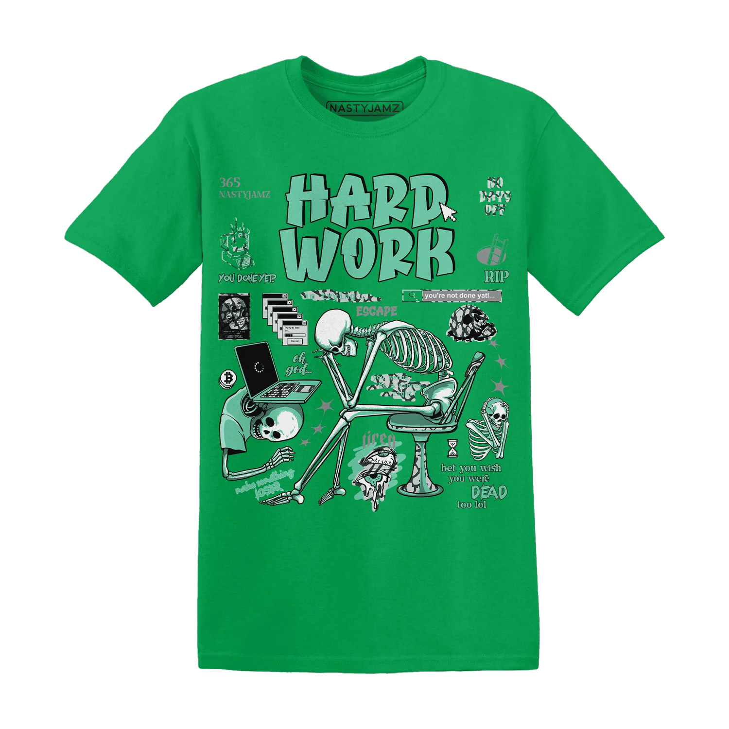 NastyJamz-Green-Glow-3s-T-Shirt-Match-Hard-Work