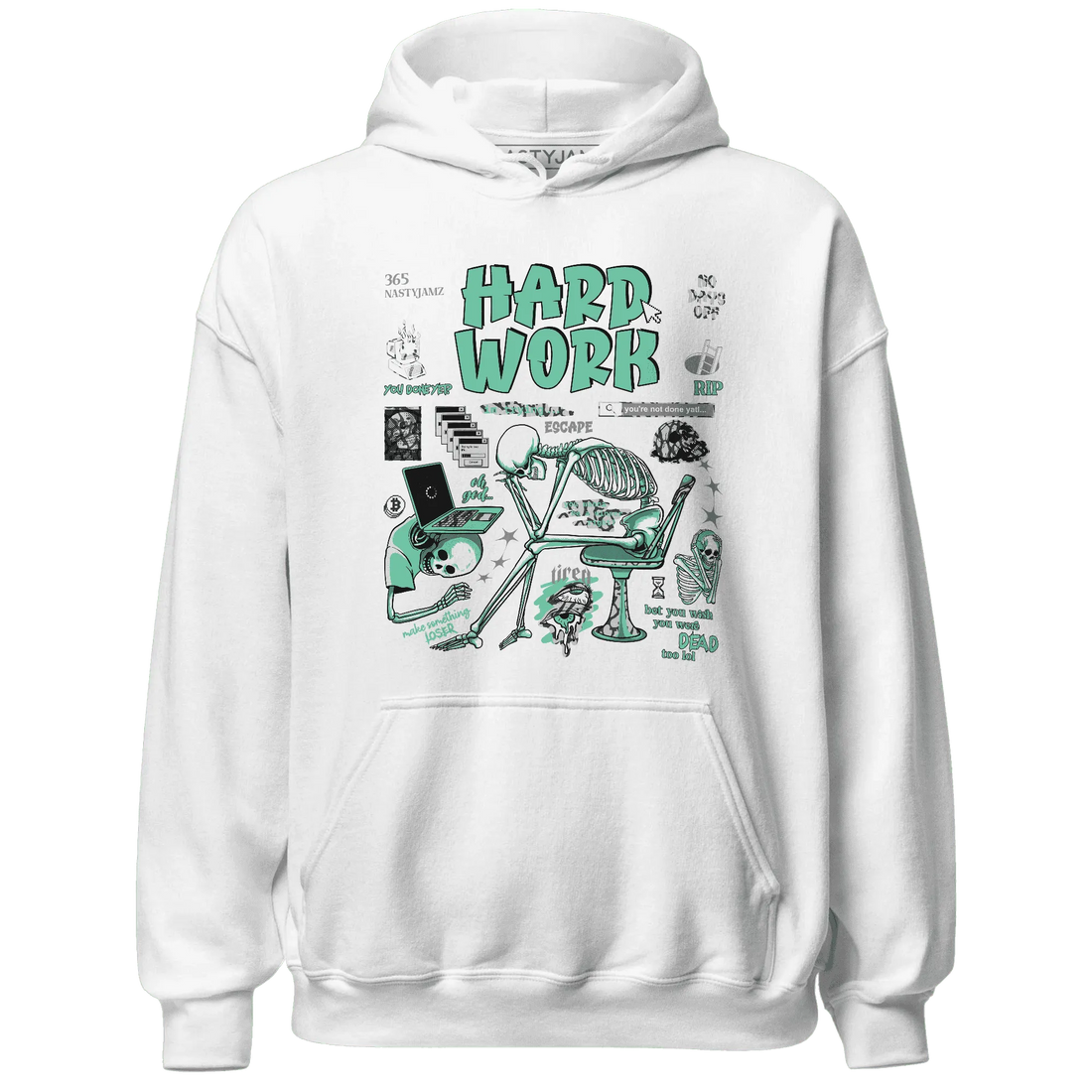 NastyJamz-Green-Glow-3s-Hoodie-Match-Hard-Work