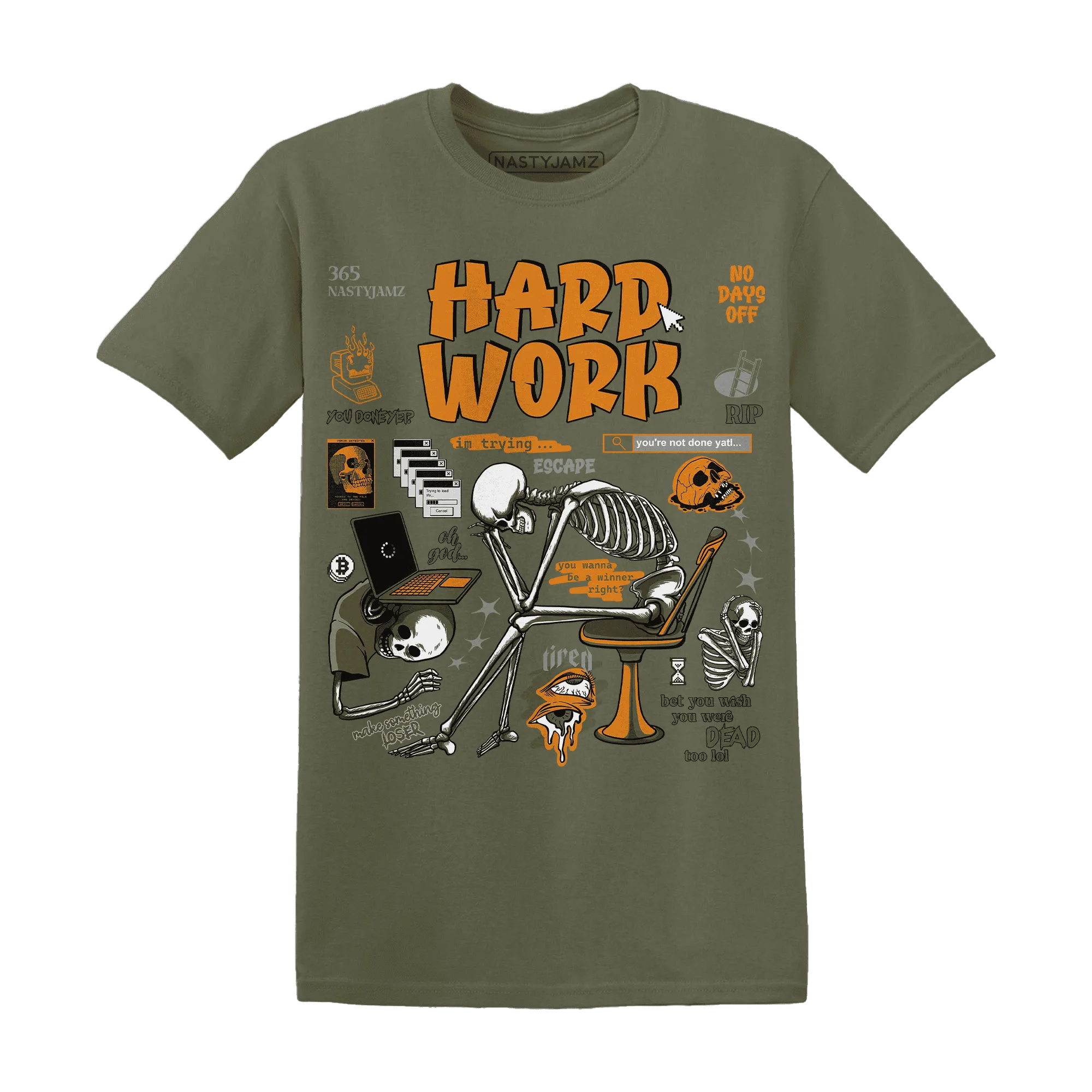 NastyJamz-Olive-5s-T-Shirt-Match-Hard-Work