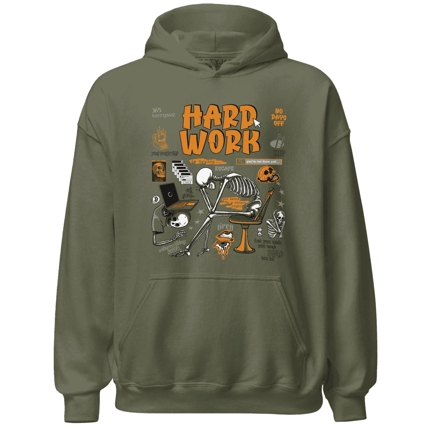 NastyJamz-Olive-5s-Hoodie-Match-Hard-Work