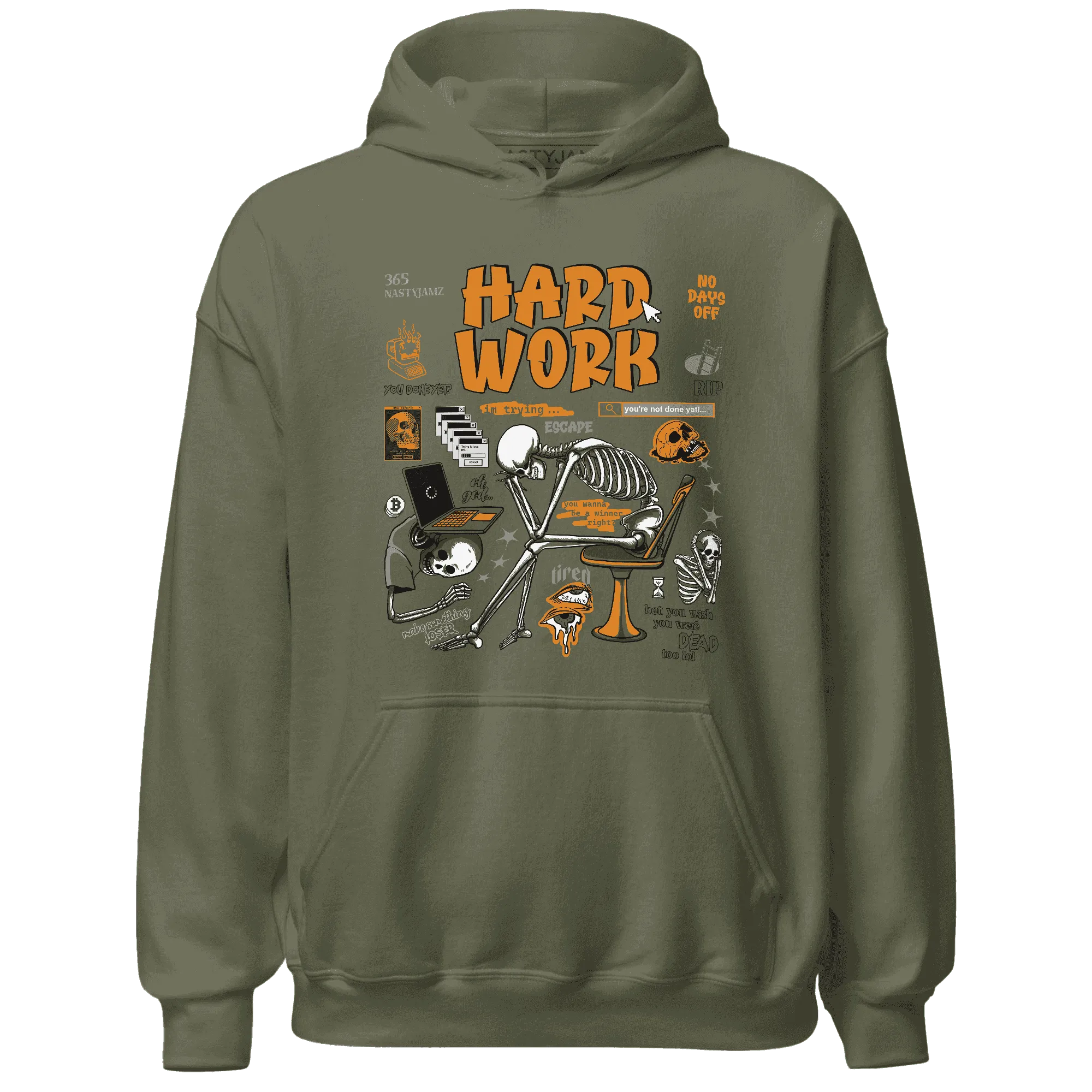 NastyJamz-Olive-5s-Hoodie-Match-Hard-Work