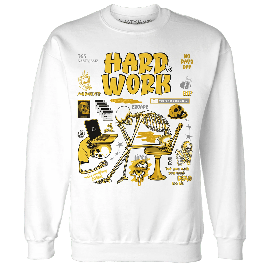 NastyJamz-Yellow-Ochre-6s-Sweatshirt-Match-Hard-Work