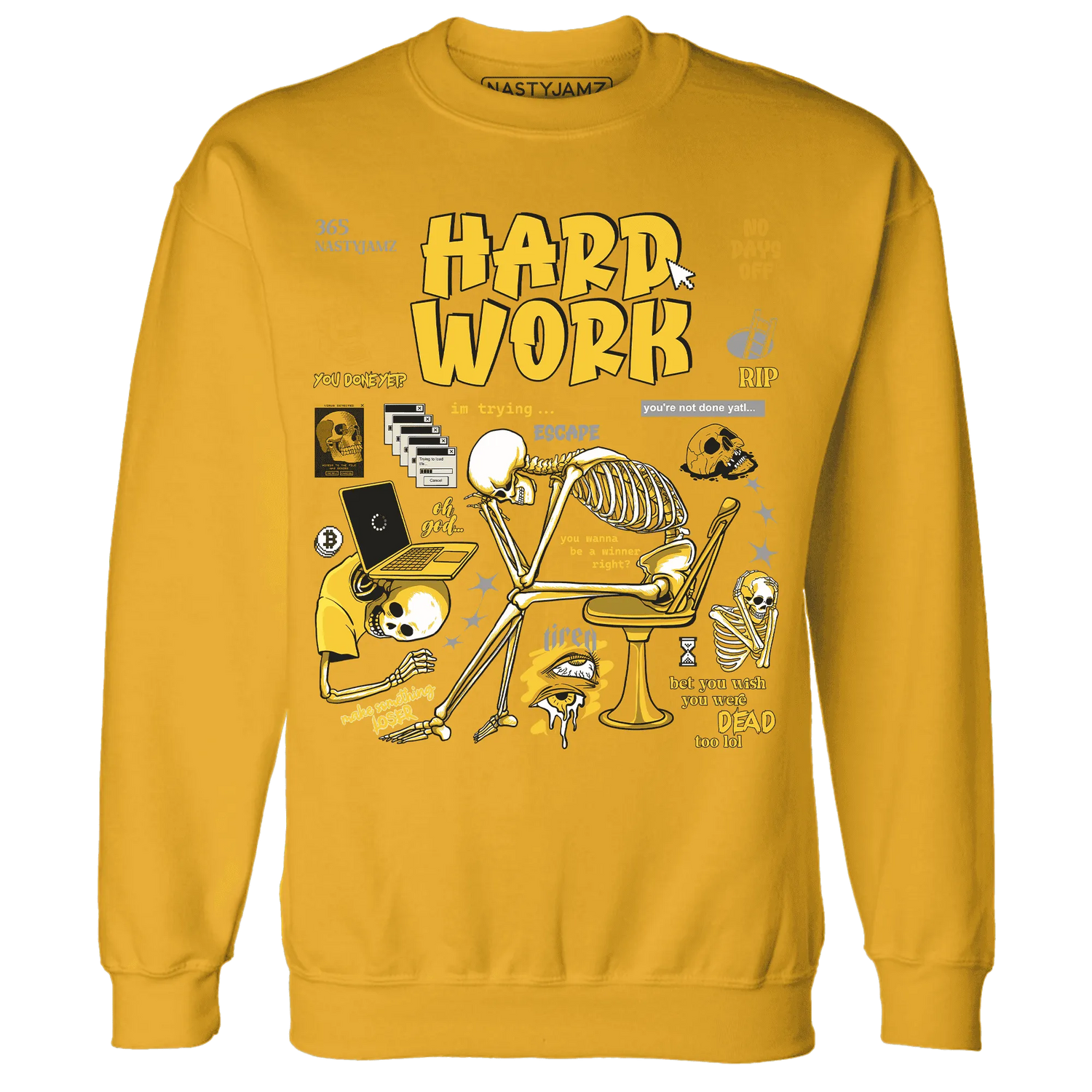 NastyJamz-Yellow-Ochre-6s-Sweatshirt-Match-Hard-Work