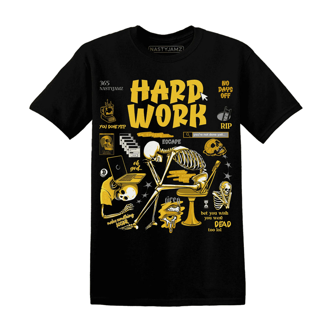 NastyJamz-Yellow-Ochre-6s-T-Shirt-Match-Hard-Work