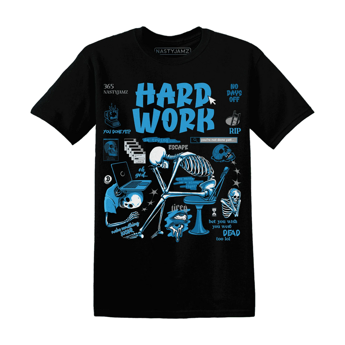 NastyJamz-Powder-Blue-9s-T-Shirt-Match-Hard-Work