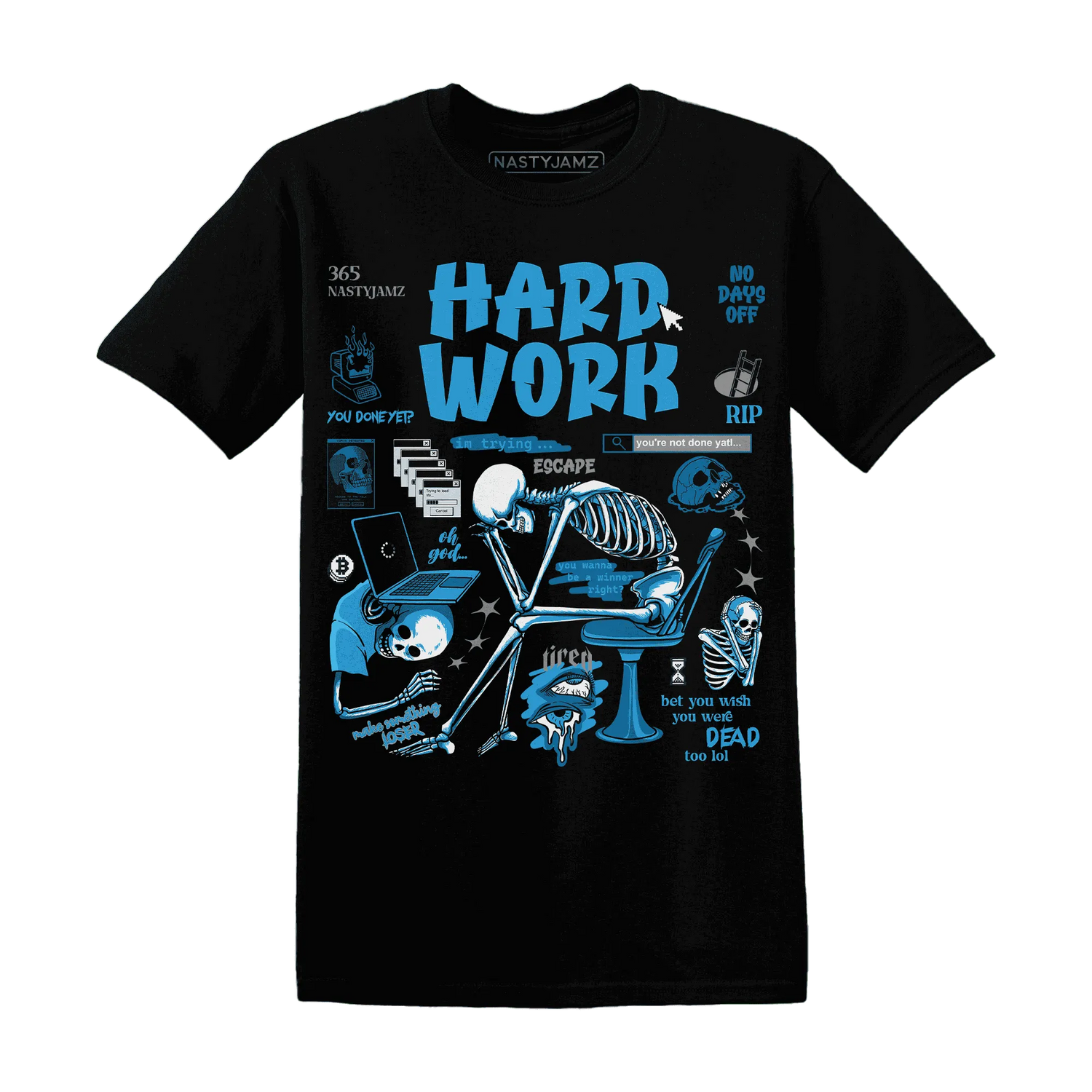 NastyJamz-Powder-Blue-9s-T-Shirt-Match-Hard-Work