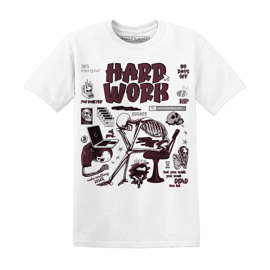 NastyJamz-VaporMax-Night-Maron-Burgundy-T-Shirt-Match-Hard-Work