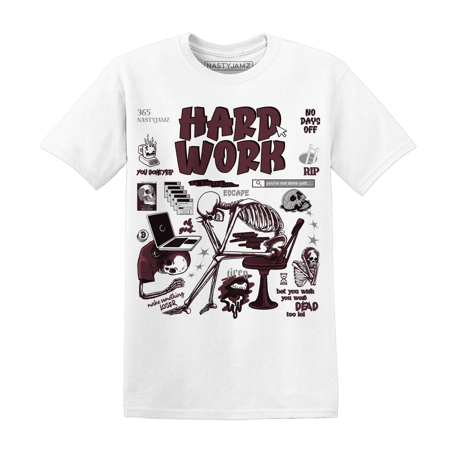 NastyJamz-VaporMax-Night-Maron-Burgundy-T-Shirt-Match-Hard-Work
