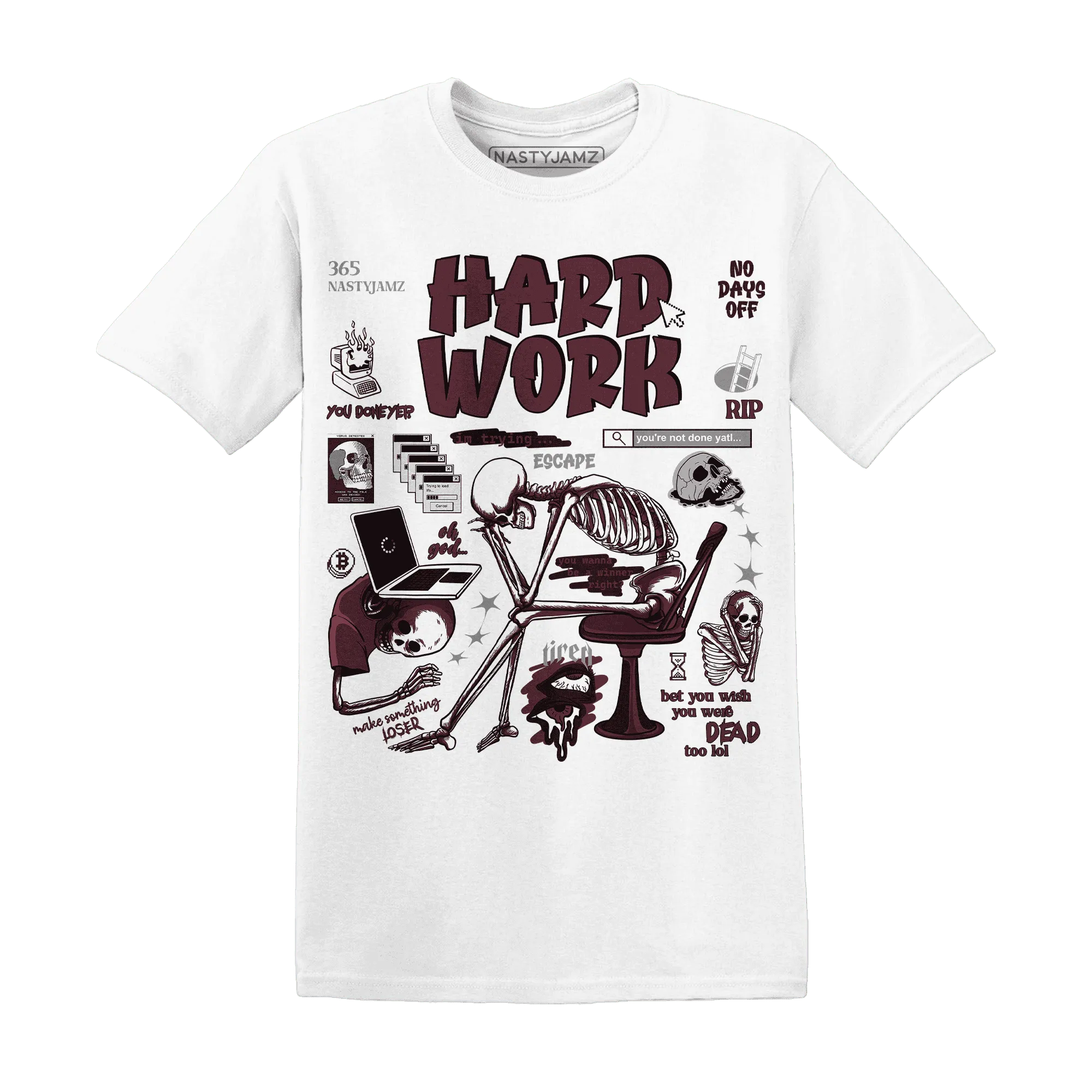 NastyJamz-VaporMax-Night-Maron-Burgundy-T-Shirt-Match-Hard-Work