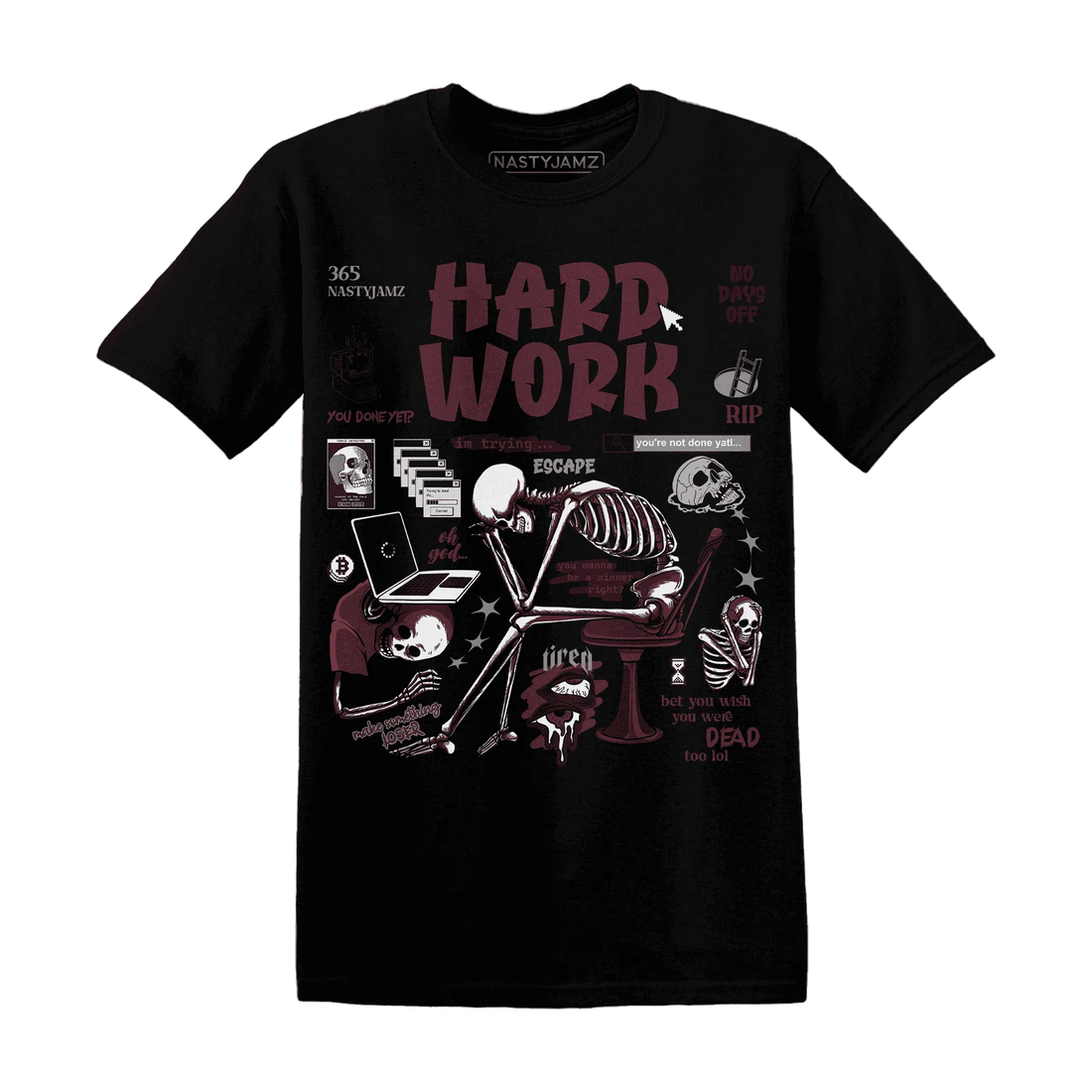 NastyJamz-VaporMax-Night-Maron-Burgundy-T-Shirt-Match-Hard-Work