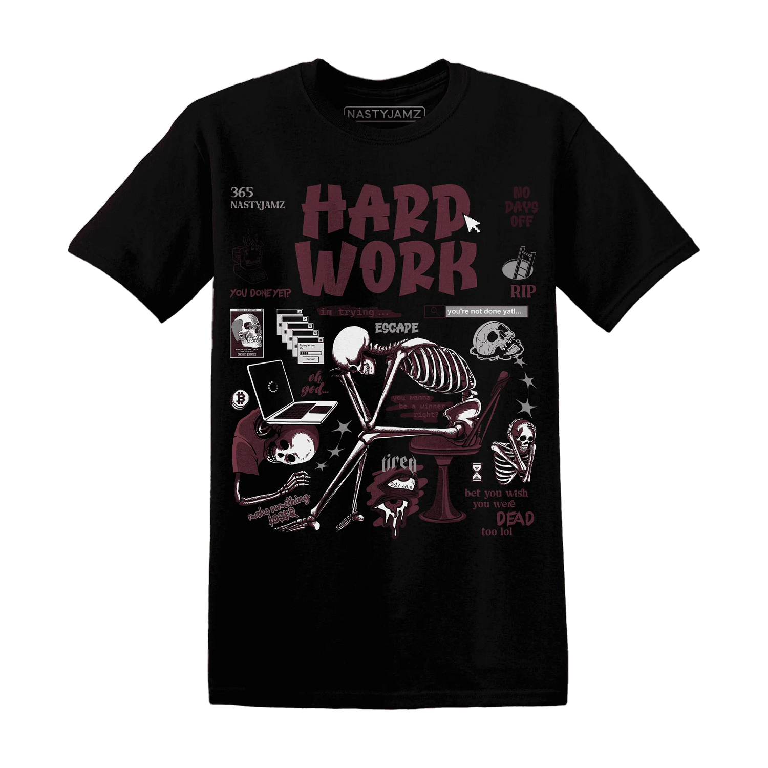 NastyJamz-VaporMax-Night-Maron-Burgundy-T-Shirt-Match-Hard-Work
