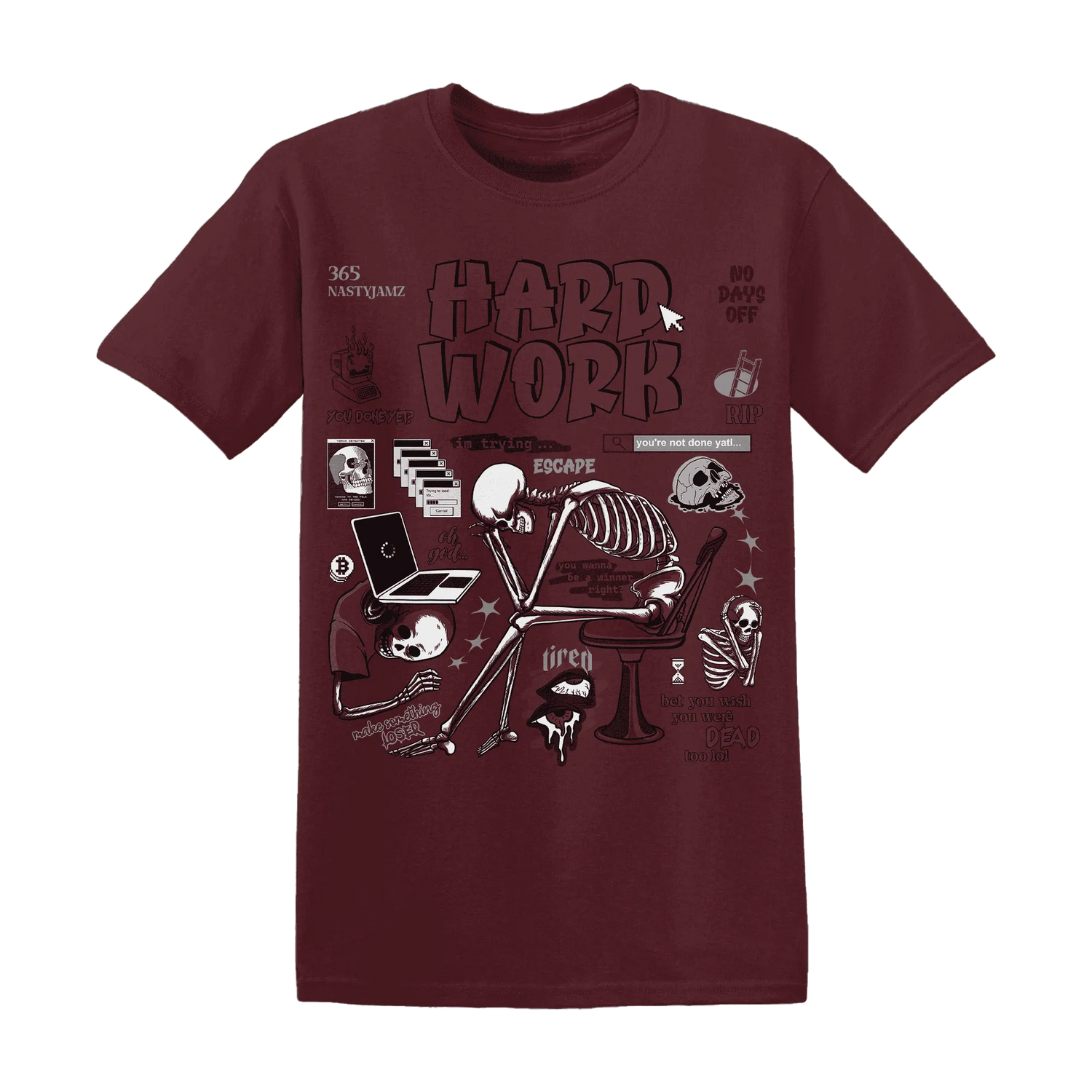 NastyJamz-VaporMax-Night-Maron-Burgundy-T-Shirt-Match-Hard-Work