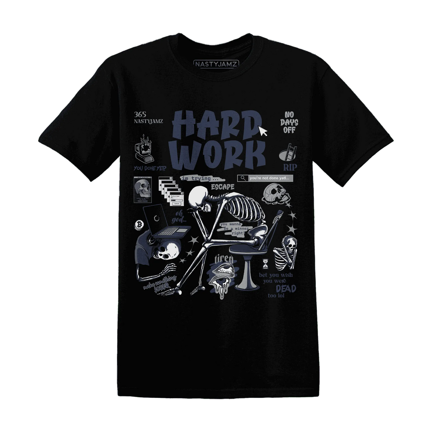 VaporMax-Plus-Midnight-Navy-White-Metallic-Silver-T-Shirt-Match-Hard-Work
