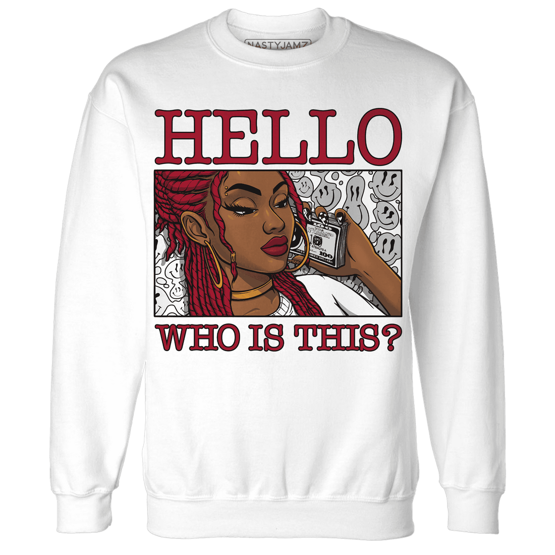 Retro-Red-Taxi-12s-Sweatshirt-Match-Hello-Girl