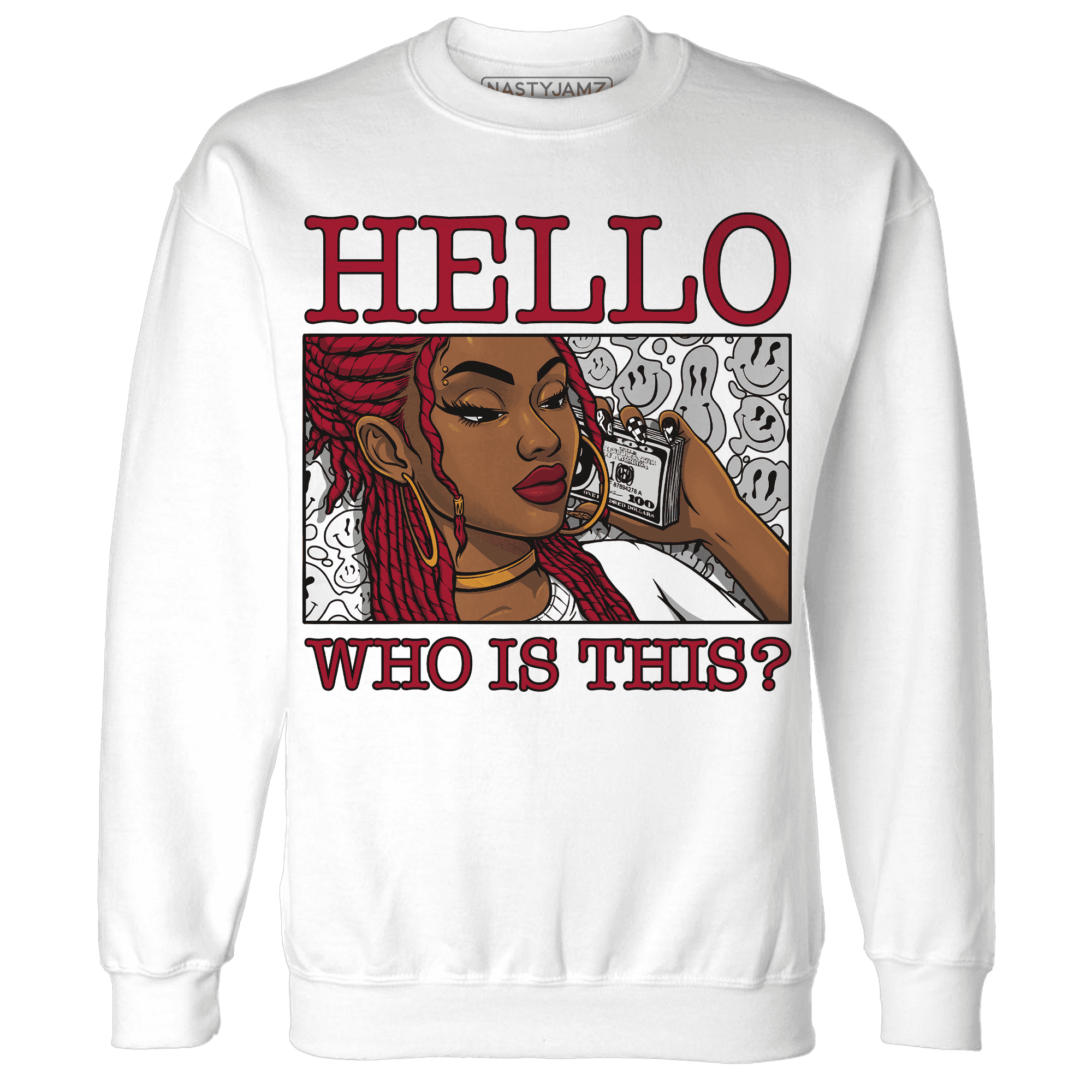 Retro-Red-Taxi-12s-Sweatshirt-Match-Hello-Girl