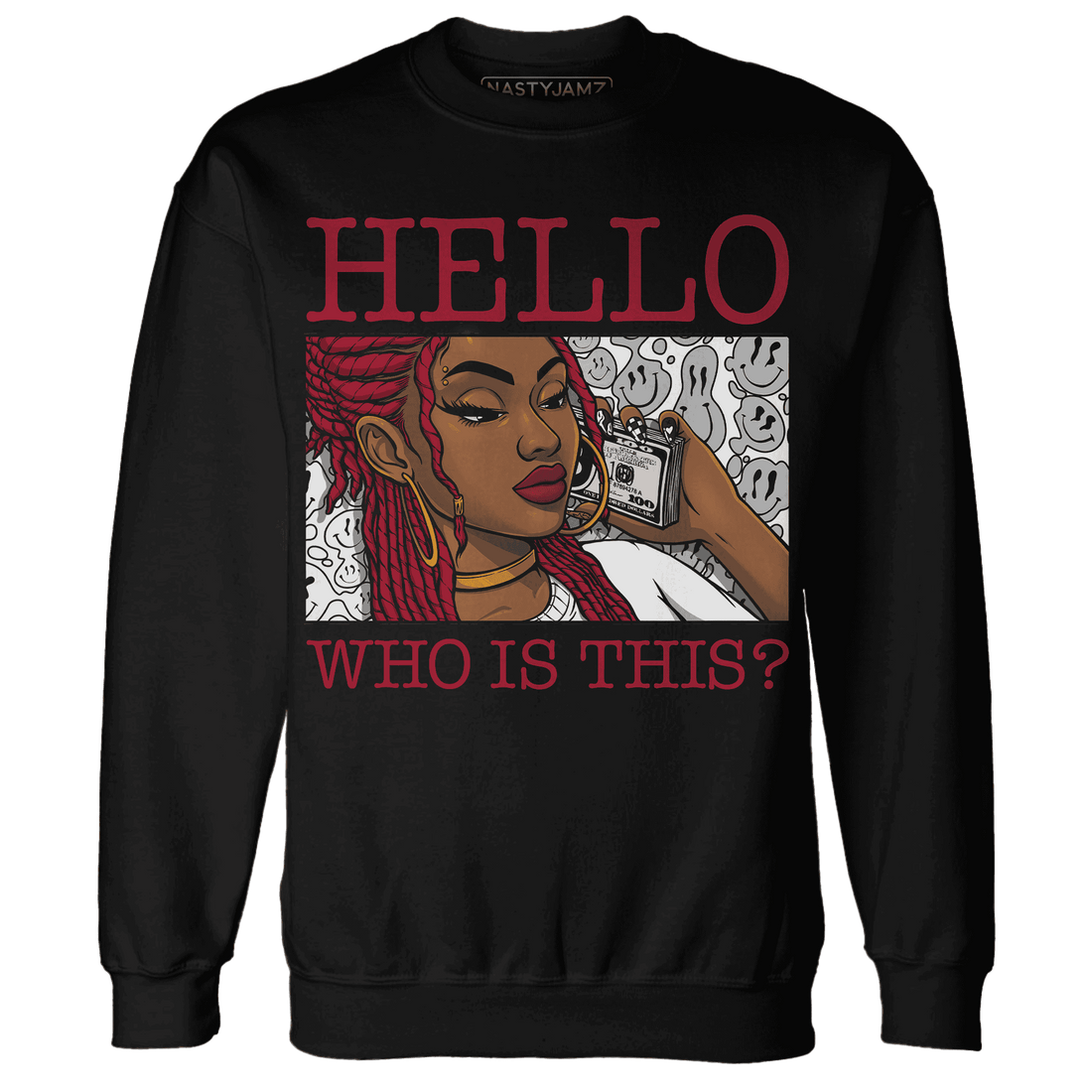 Retro-Red-Taxi-12s-Sweatshirt-Match-Hello-Girl