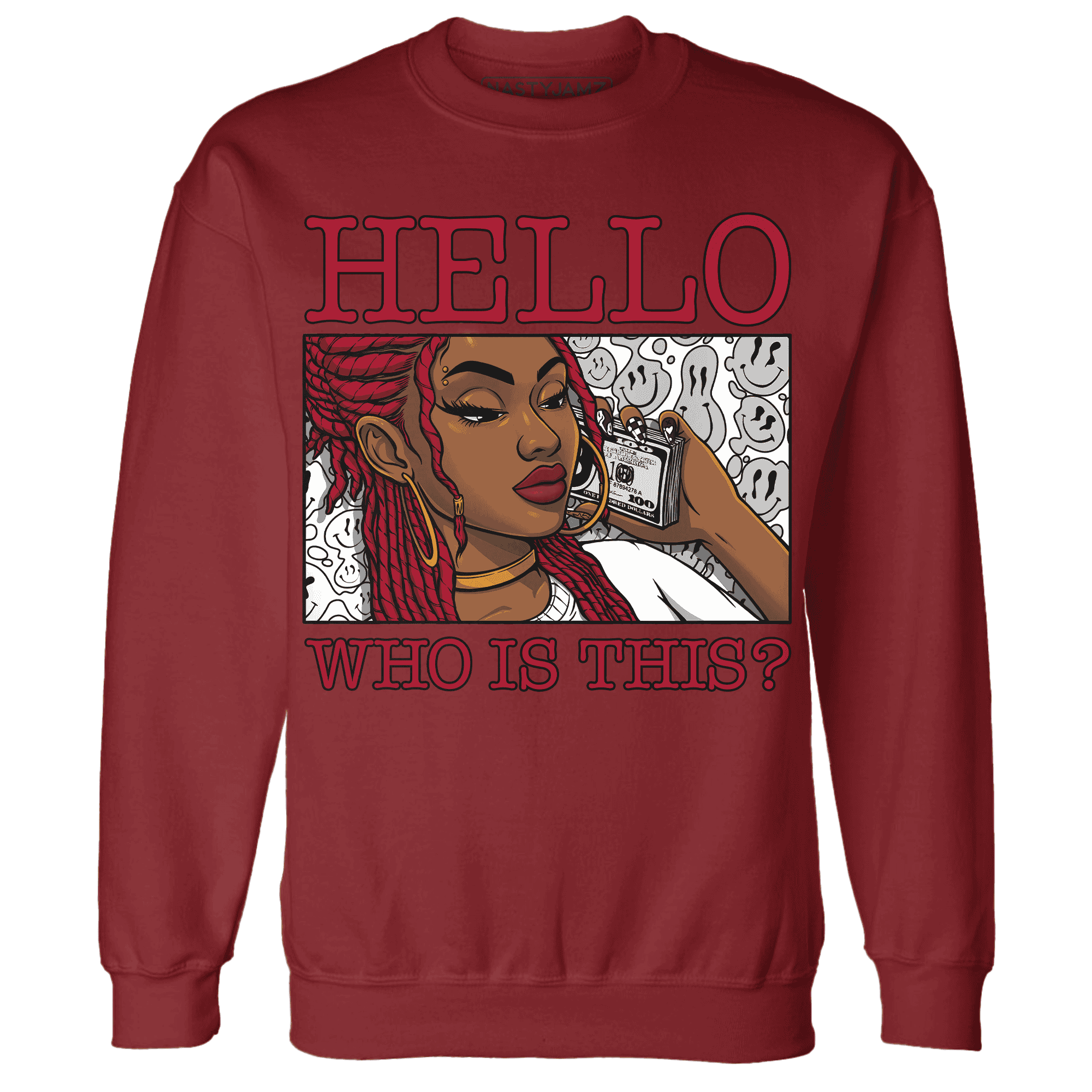 Retro-Red-Taxi-12s-Sweatshirt-Match-Hello-Girl