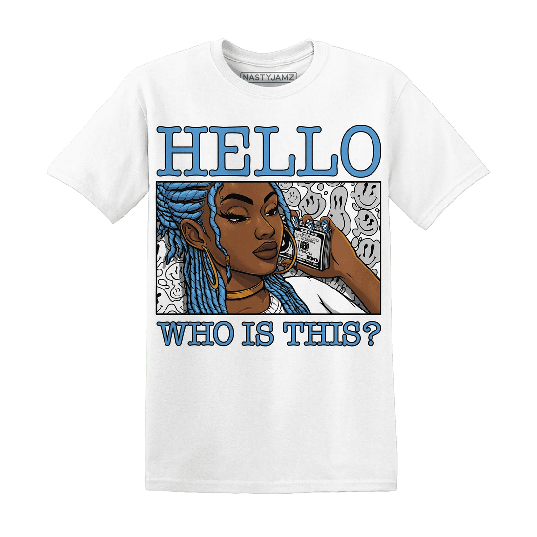 NastyJamz-Carolina-Blue-Univercitii-17s-T-Shirt-Match-Hello-Girl