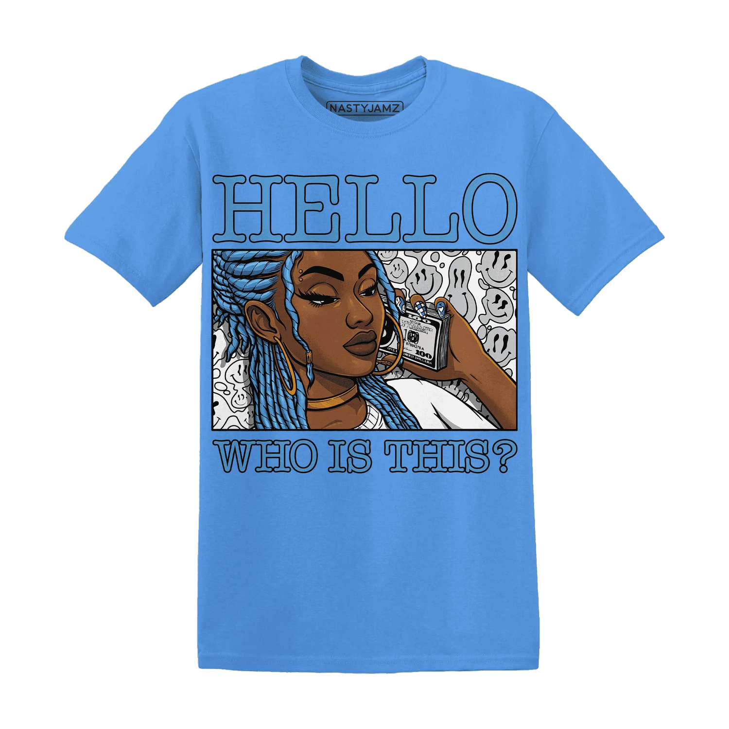 NastyJamz-Carolina-Blue-Univercitii-17s-T-Shirt-Match-Hello-Girl