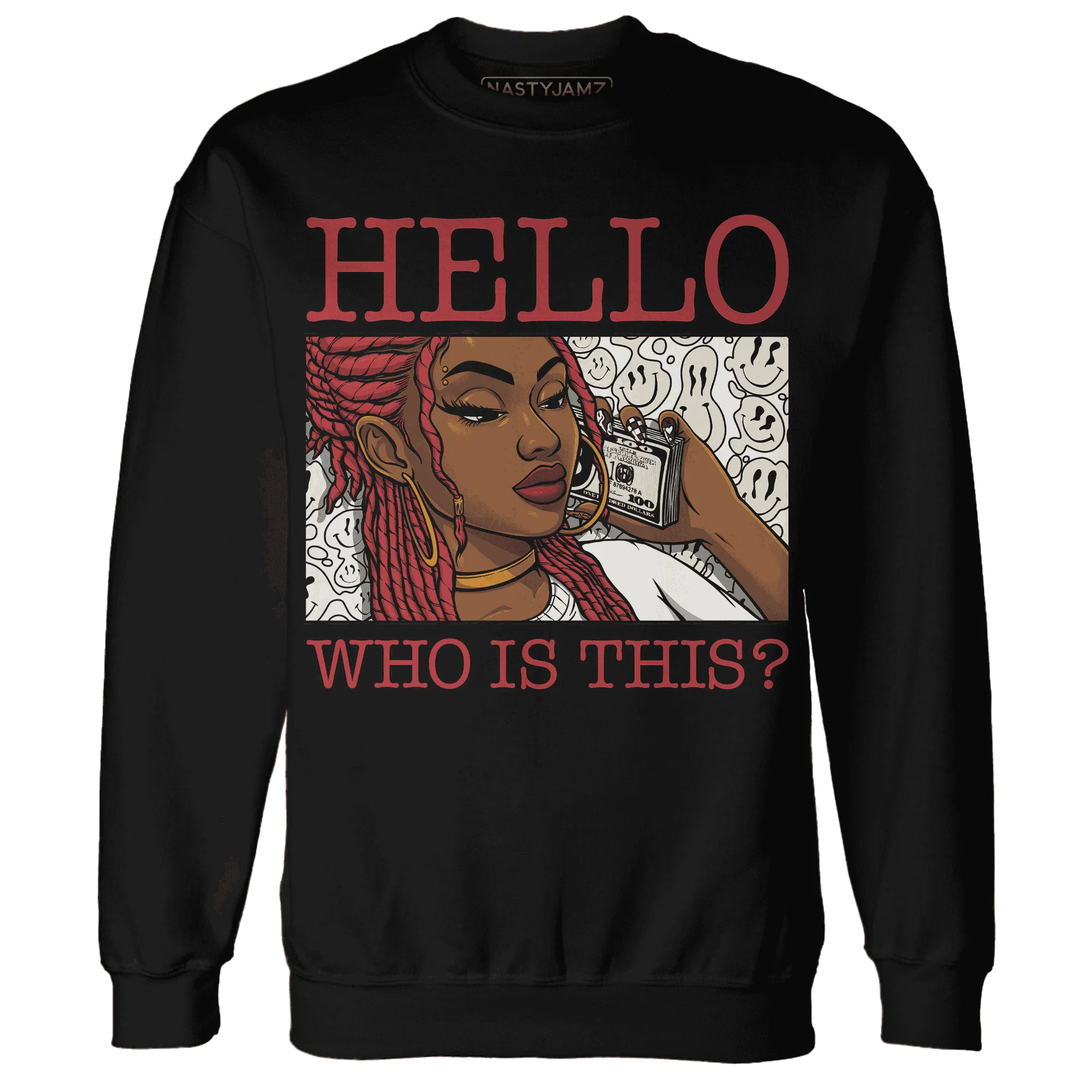 Black-Toe-Reimagined-Red-White-1s-NastyJamz-Sweatshirt-Match-Hello-Girl