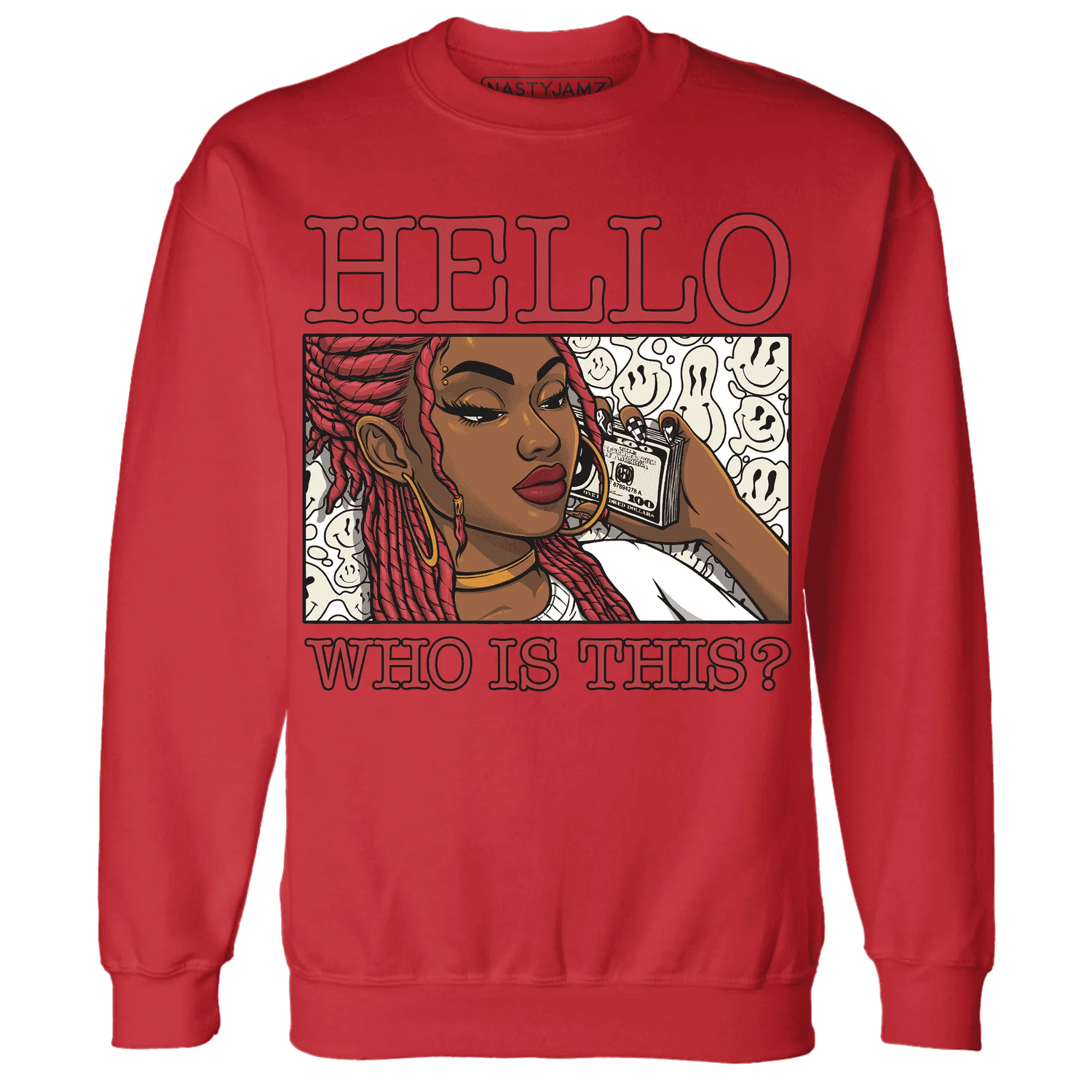 Black-Toe-Reimagined-Red-White-1s-NastyJamz-Sweatshirt-Match-Hello-Girl