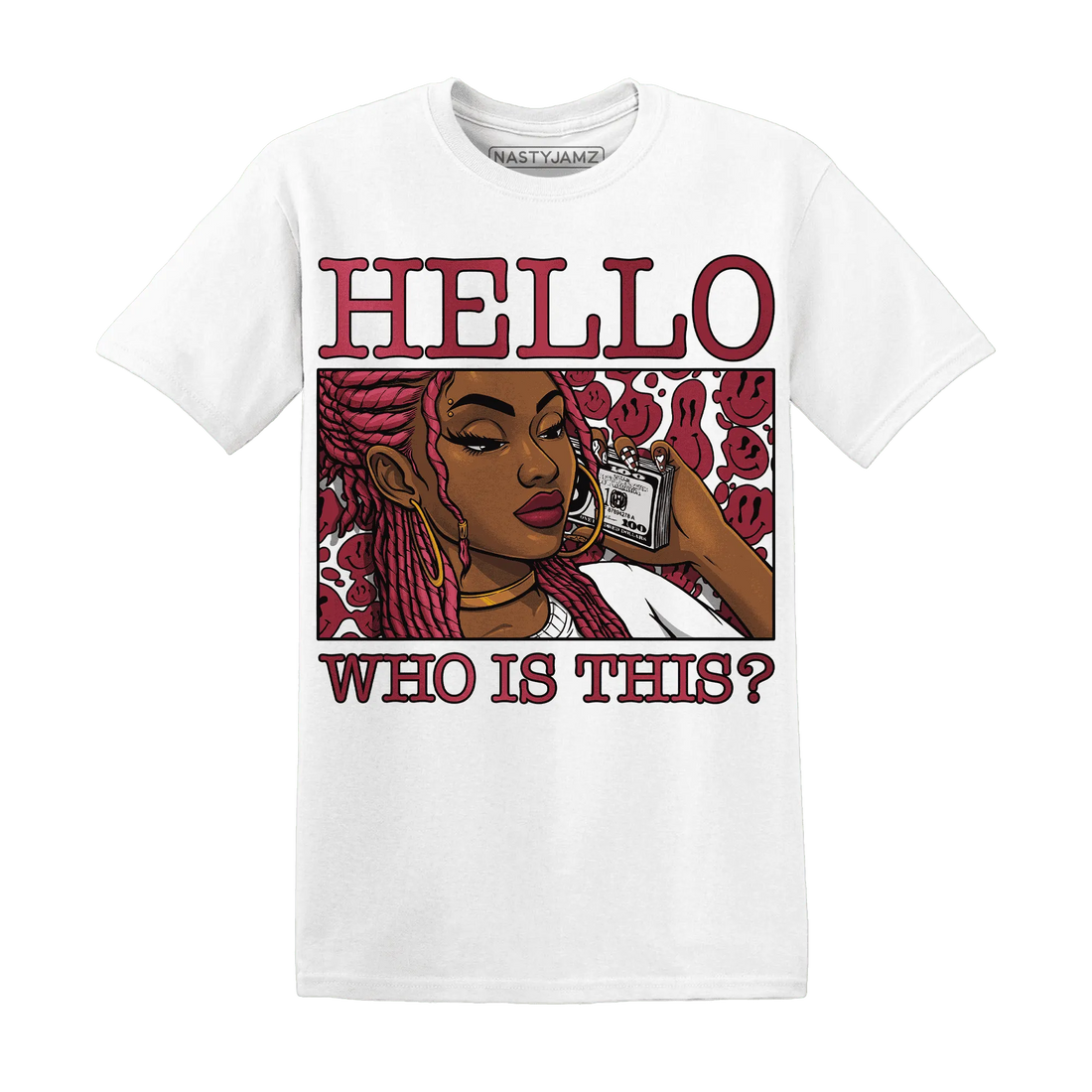 High-87-Metallic-Burgundy-1s-T-Shirt-Match-Hello-Girl