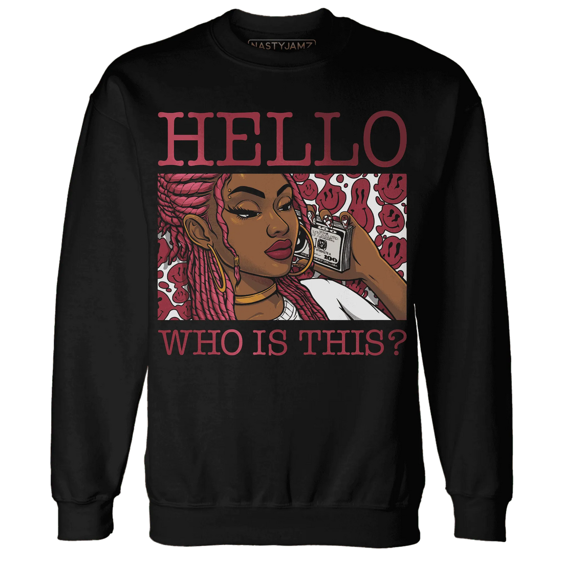 High-87-Metallic-Burgundy-1s-Sweatshirt-Match-Hello-Girl