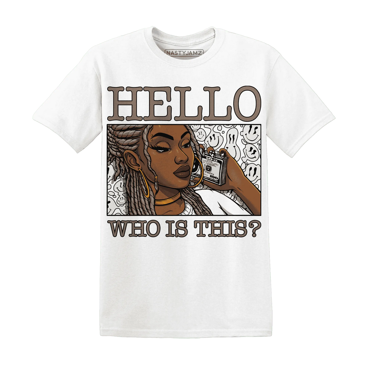 NastyJamz-Low-Mocha-1s-T-Shirt-Match-Hello-Girl