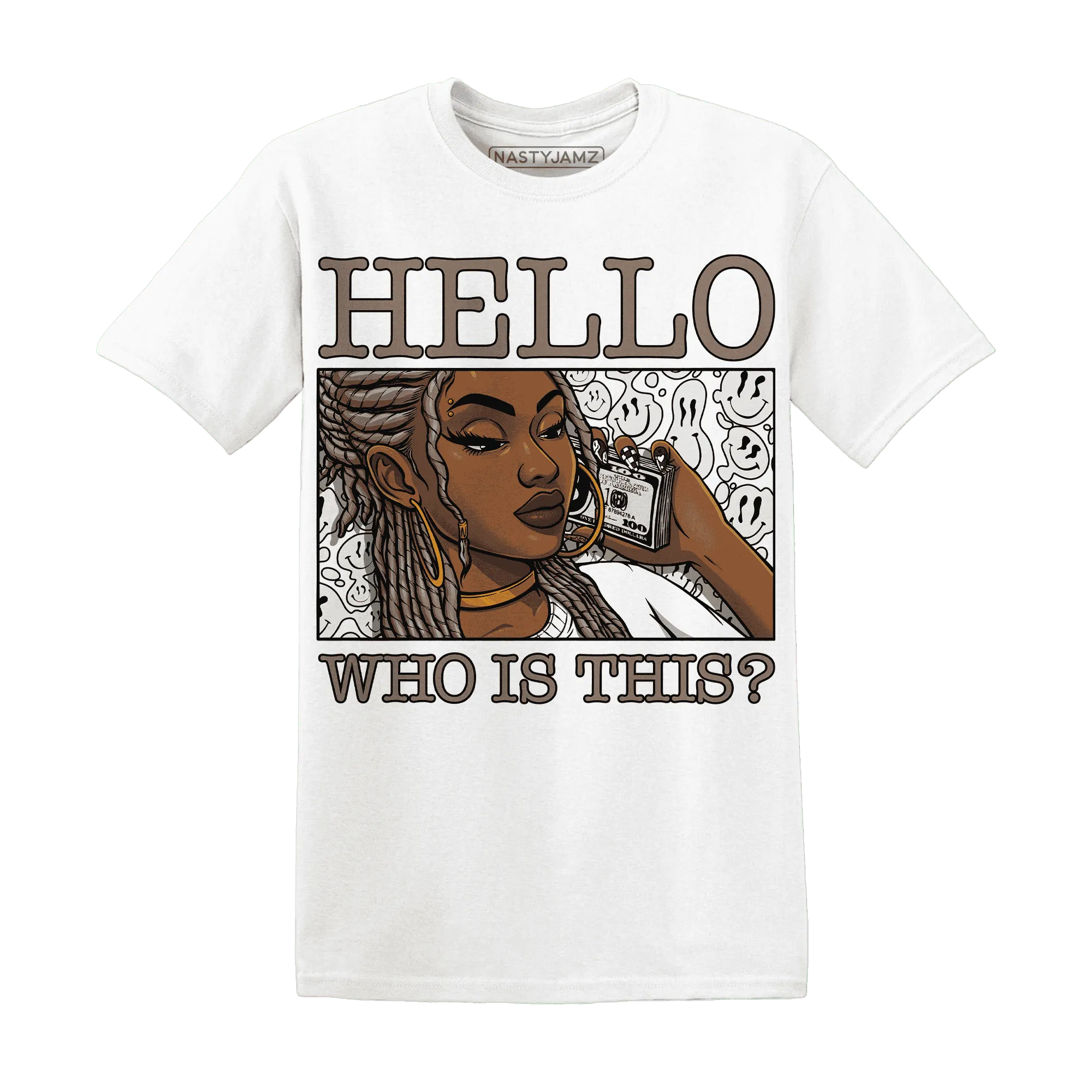 NastyJamz-Low-Mocha-1s-T-Shirt-Match-Hello-Girl