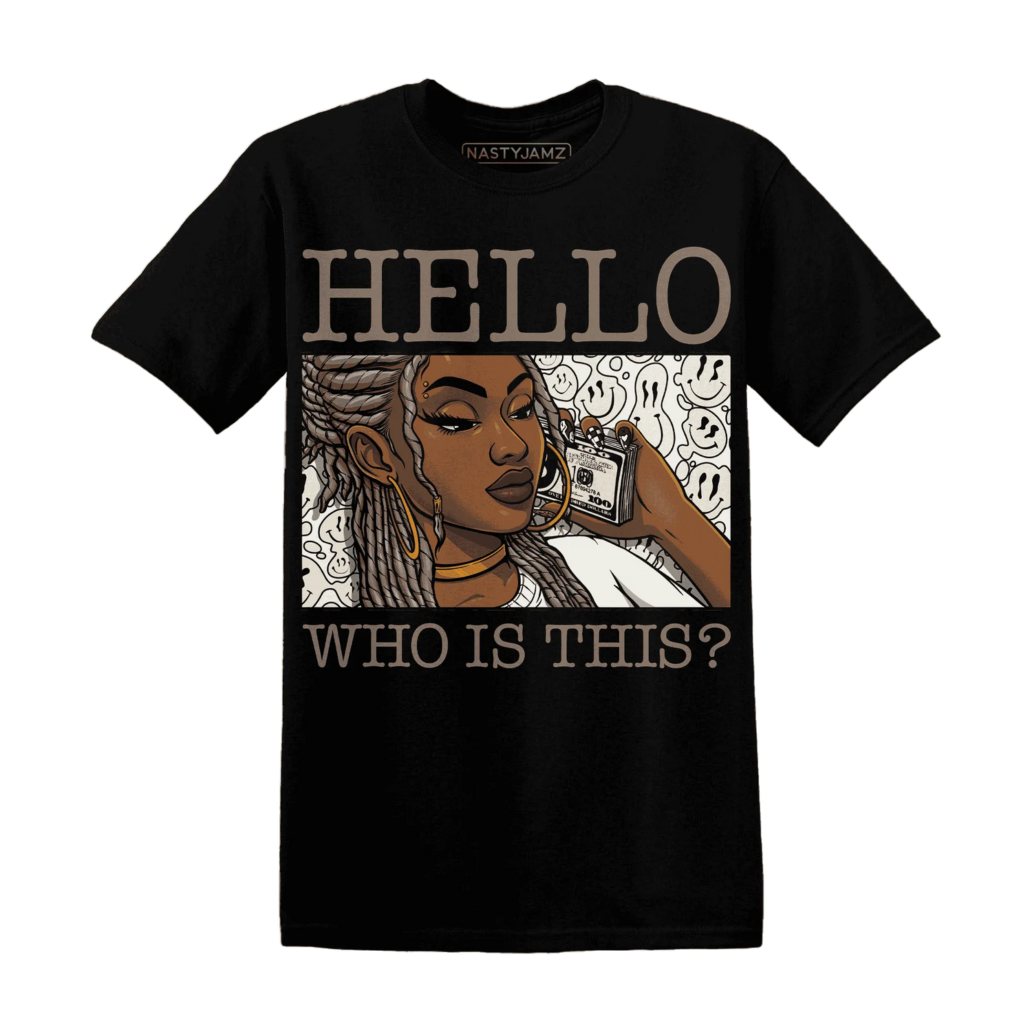 NastyJamz-Low-Mocha-1s-T-Shirt-Match-Hello-Girl