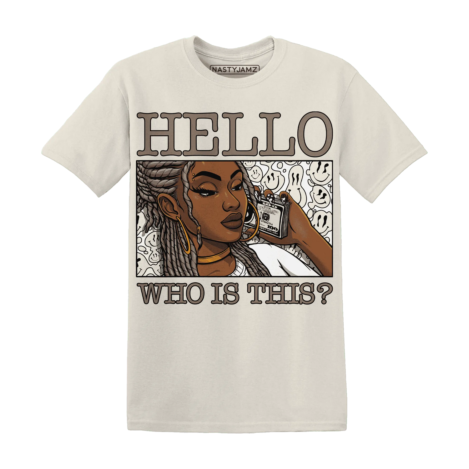 NastyJamz-Low-Mocha-1s-T-Shirt-Match-Hello-Girl