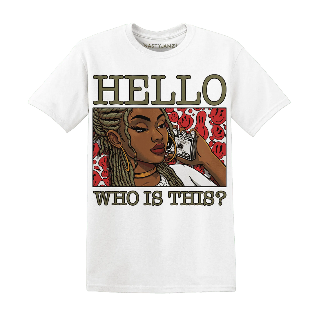 NastyJamz-Medium-Olive-1s-T-Shirt-Match-Hello-Girl