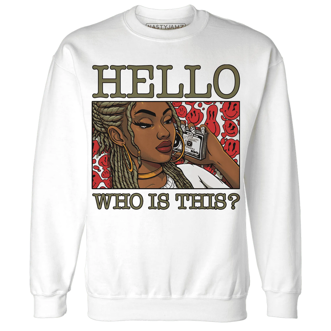 NastyJamz-Medium-Olive-1s-Sweatshirt-Match-Hello-Girl