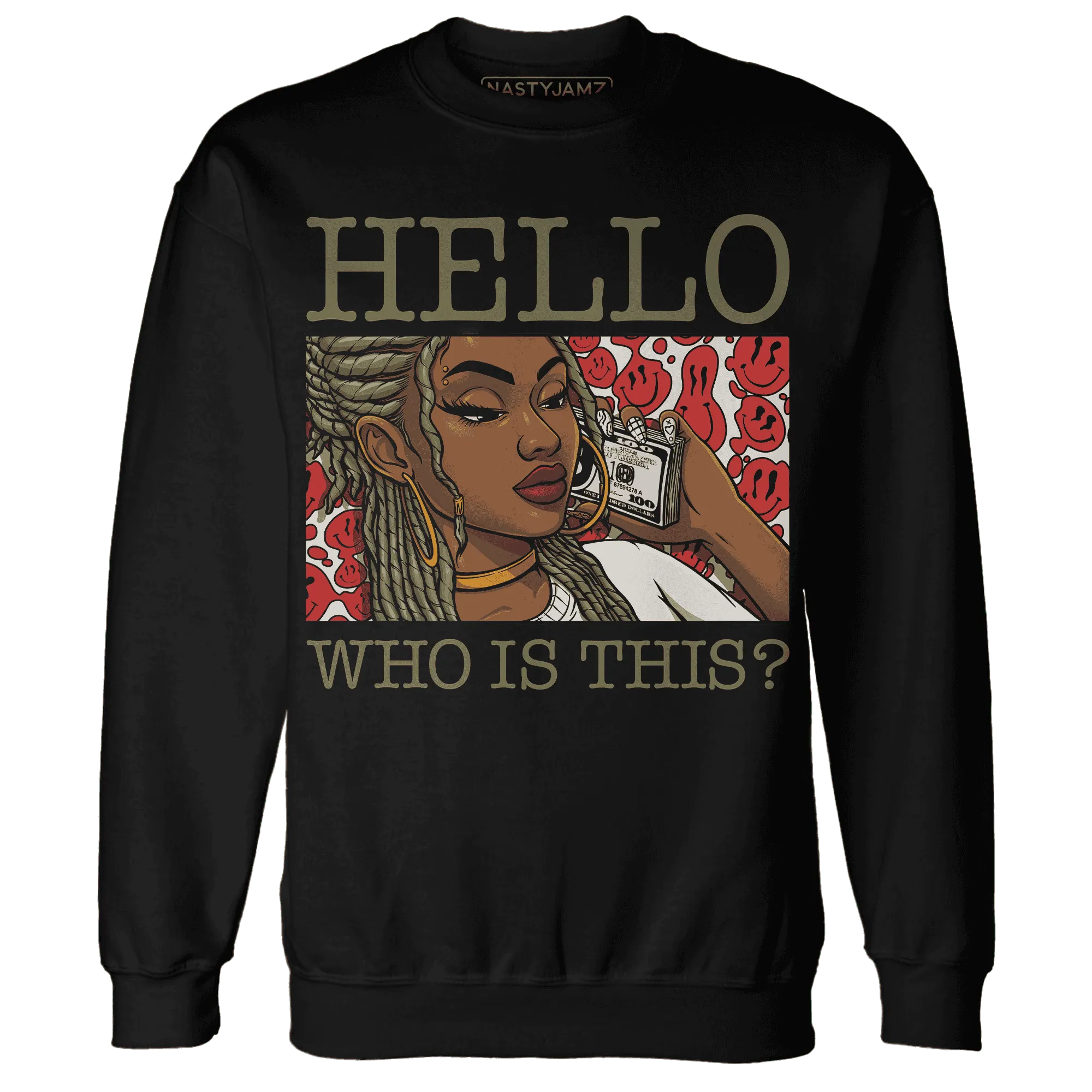 NastyJamz-Medium-Olive-1s-Sweatshirt-Match-Hello-Girl