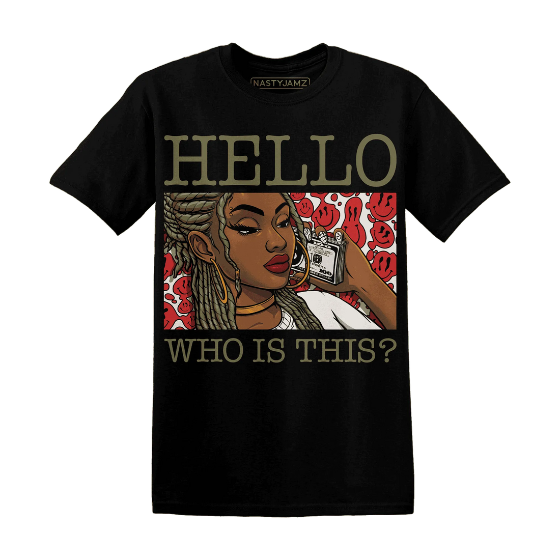 NastyJamz-Medium-Olive-1s-T-Shirt-Match-Hello-Girl