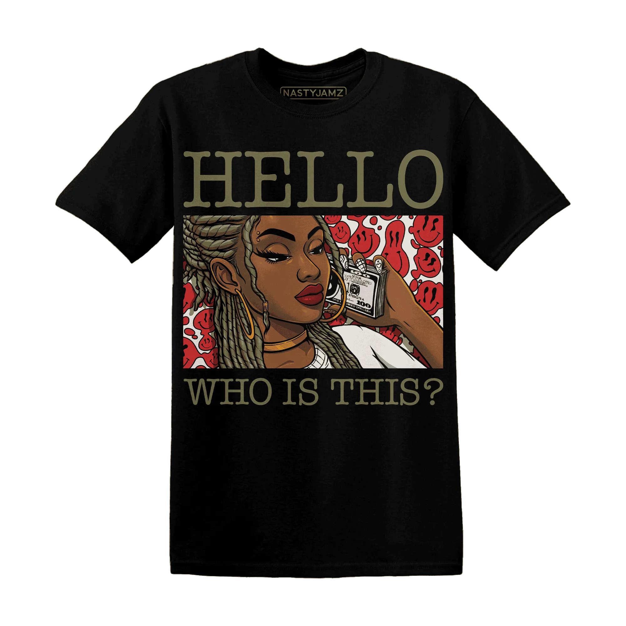 NastyJamz-Medium-Olive-1s-T-Shirt-Match-Hello-Girl