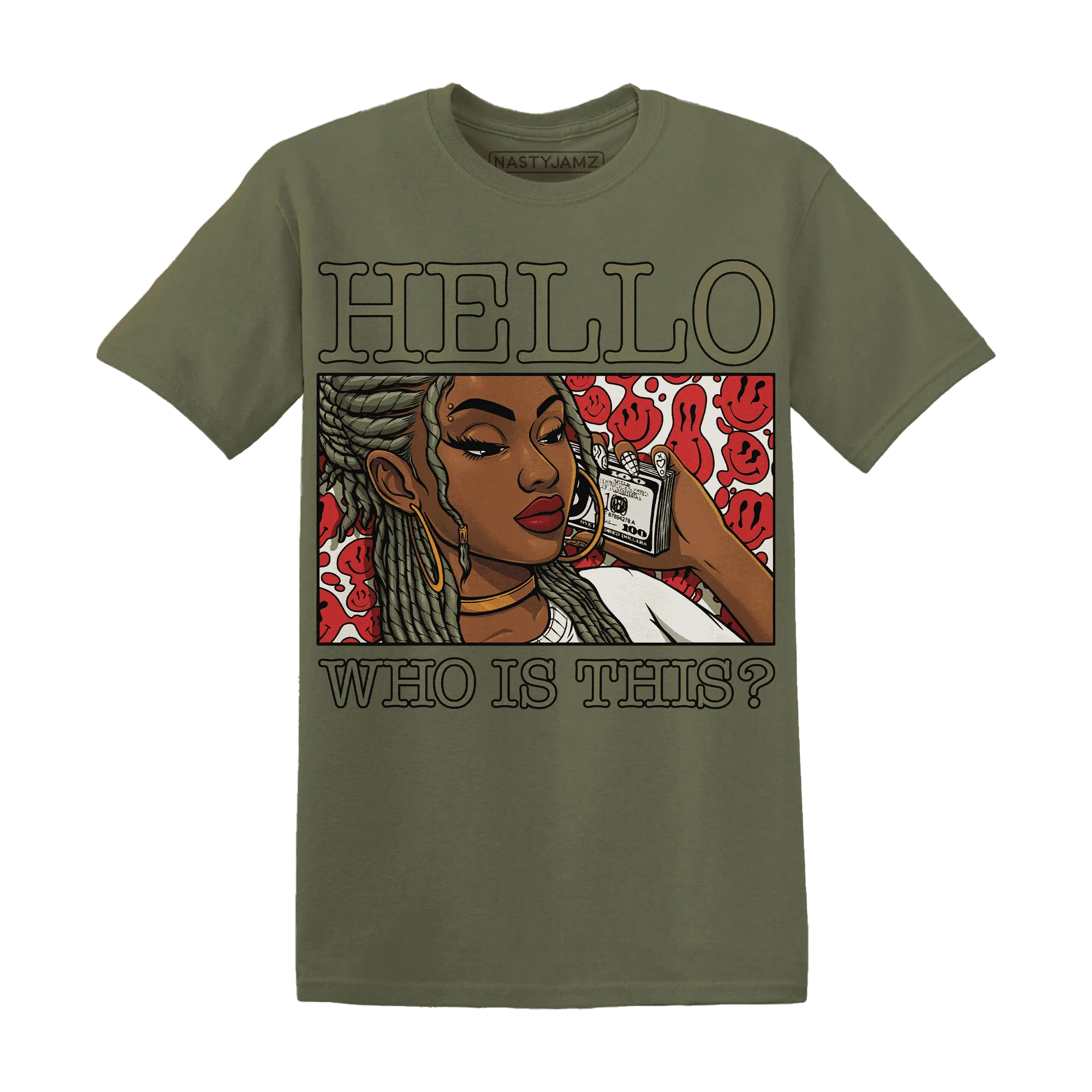 NastyJamz-Medium-Olive-1s-T-Shirt-Match-Hello-Girl