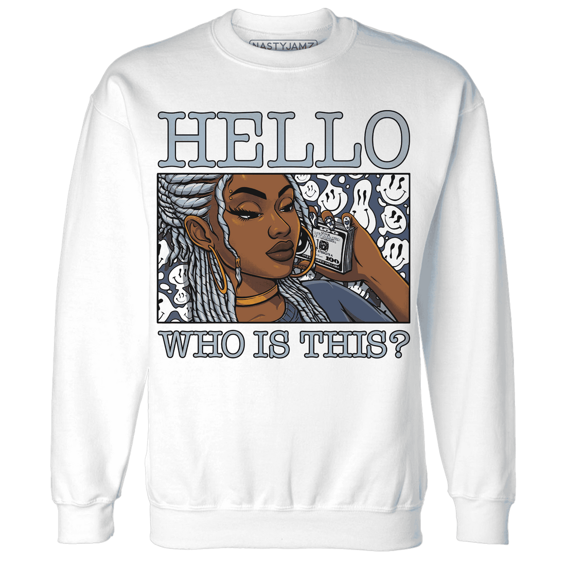 Mid-Diffused-Blue-Grey-1s-Sweatshirt-Match-Hello-Girl