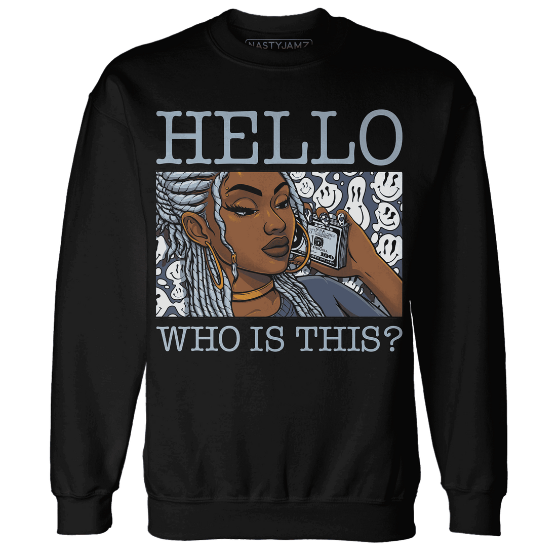 Mid-Diffused-Blue-Grey-1s-Sweatshirt-Match-Hello-Girl