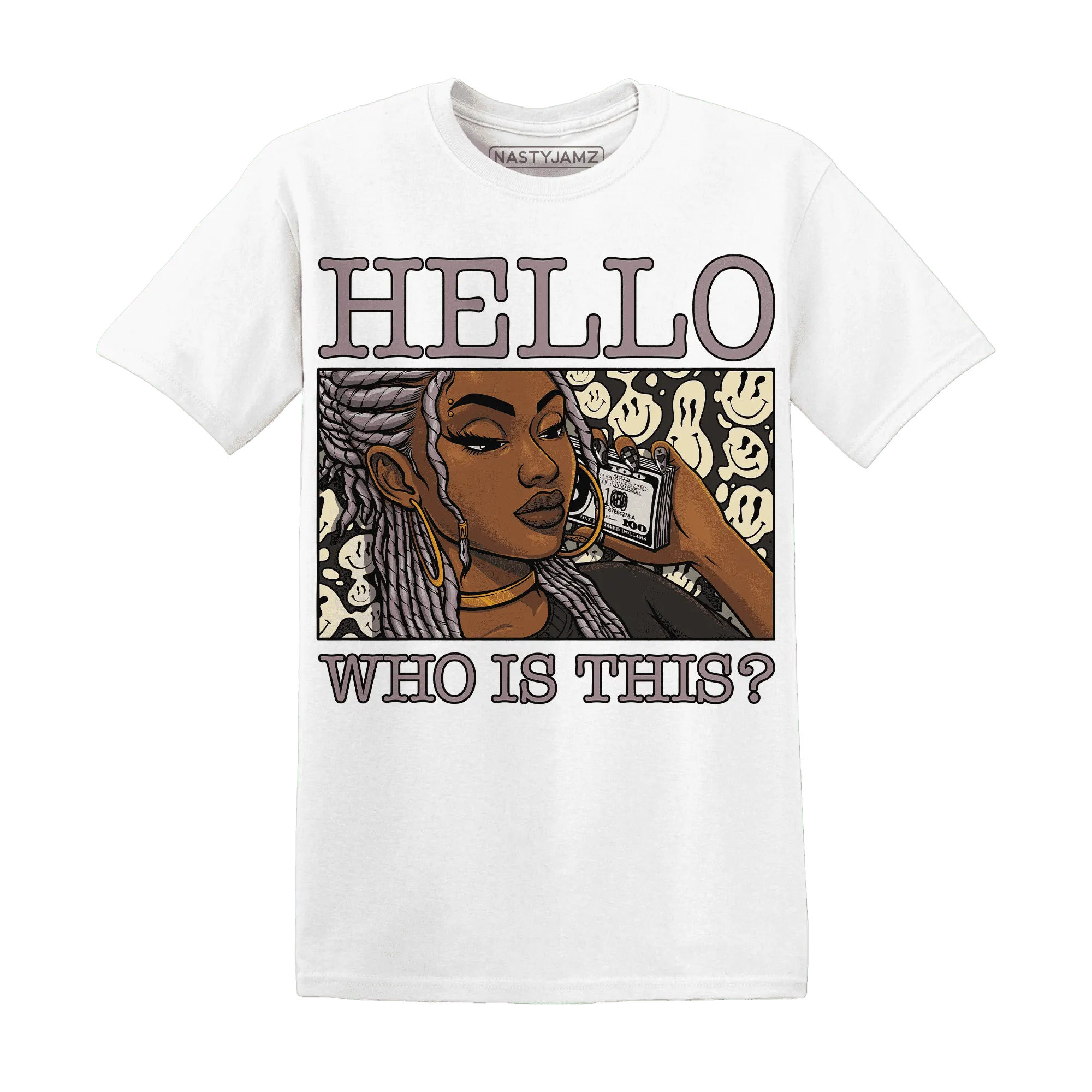 NastyJamz-Black-Violet-Ore-3s-T-Shirt-Match-Hello-Girl