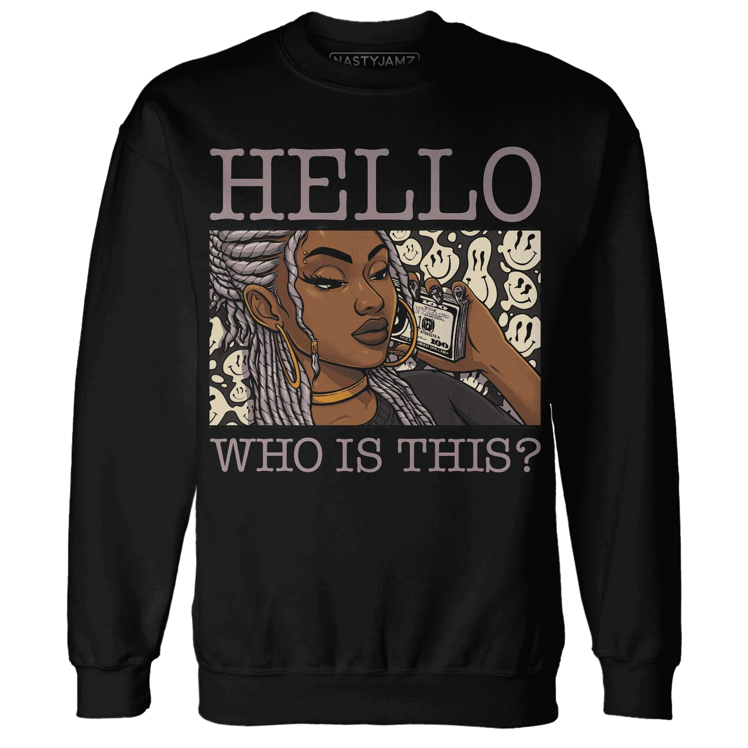 NastyJamz-Black-Violet-Ore-3s-Sweatshirt-Match-Hello-Girl