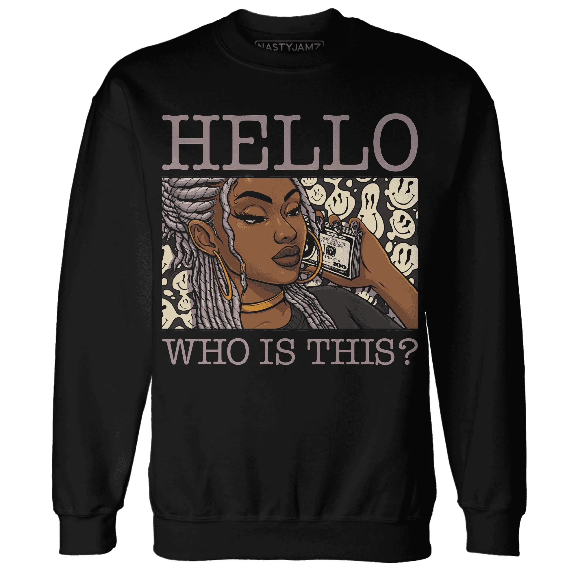 NastyJamz-Black-Violet-Ore-3s-Sweatshirt-Match-Hello-Girl