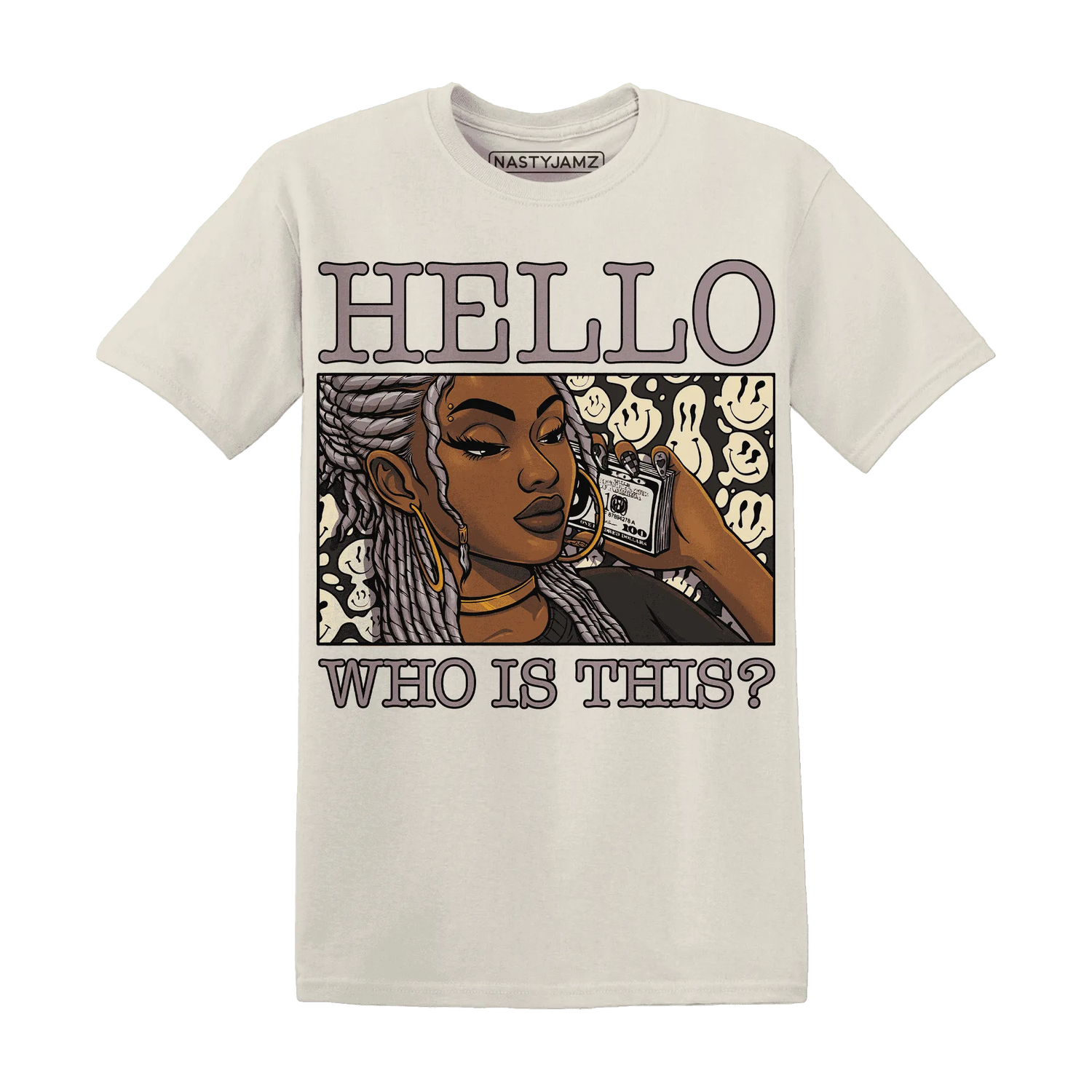 NastyJamz-Black-Violet-Ore-3s-T-Shirt-Match-Hello-Girl