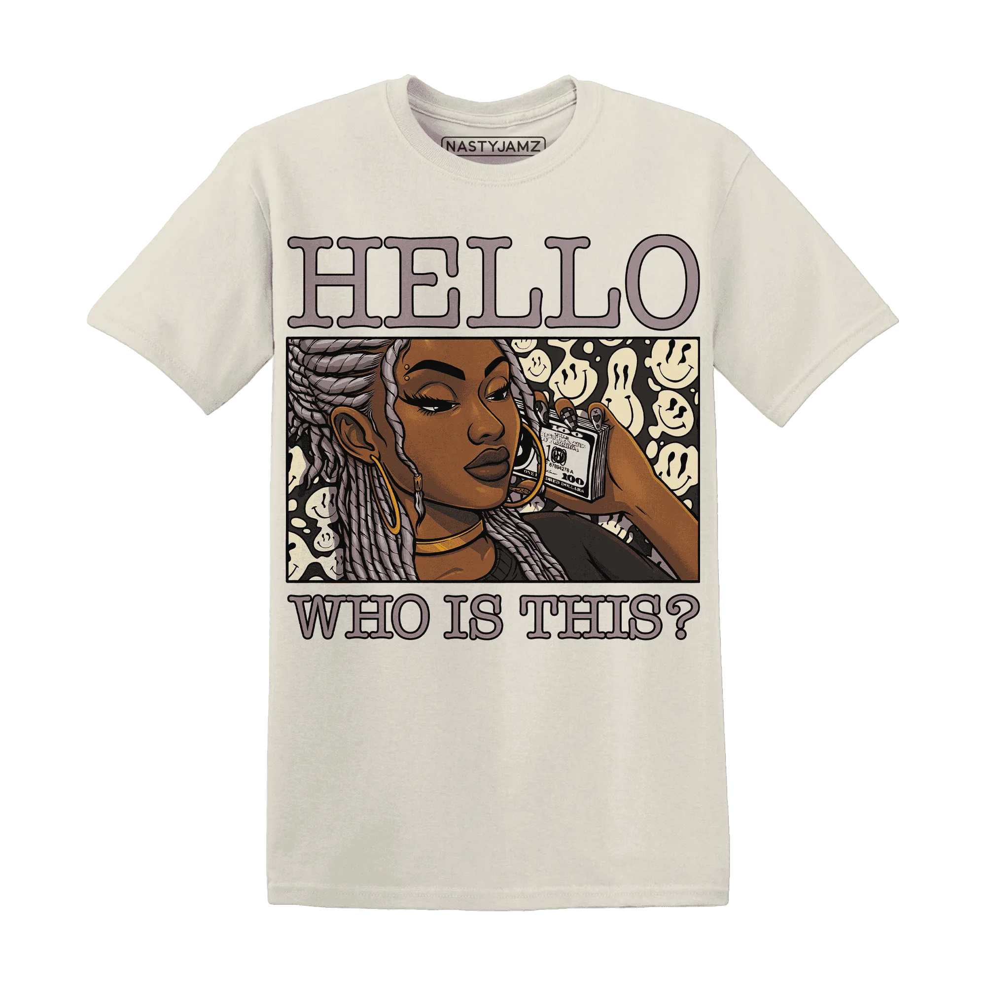 NastyJamz-Black-Violet-Ore-3s-T-Shirt-Match-Hello-Girl