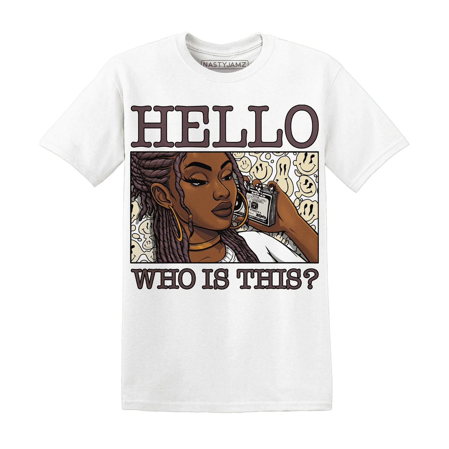 NastyJamz-Burgundy-Crush-3s-T-Shirt-Match-Hello-Girl