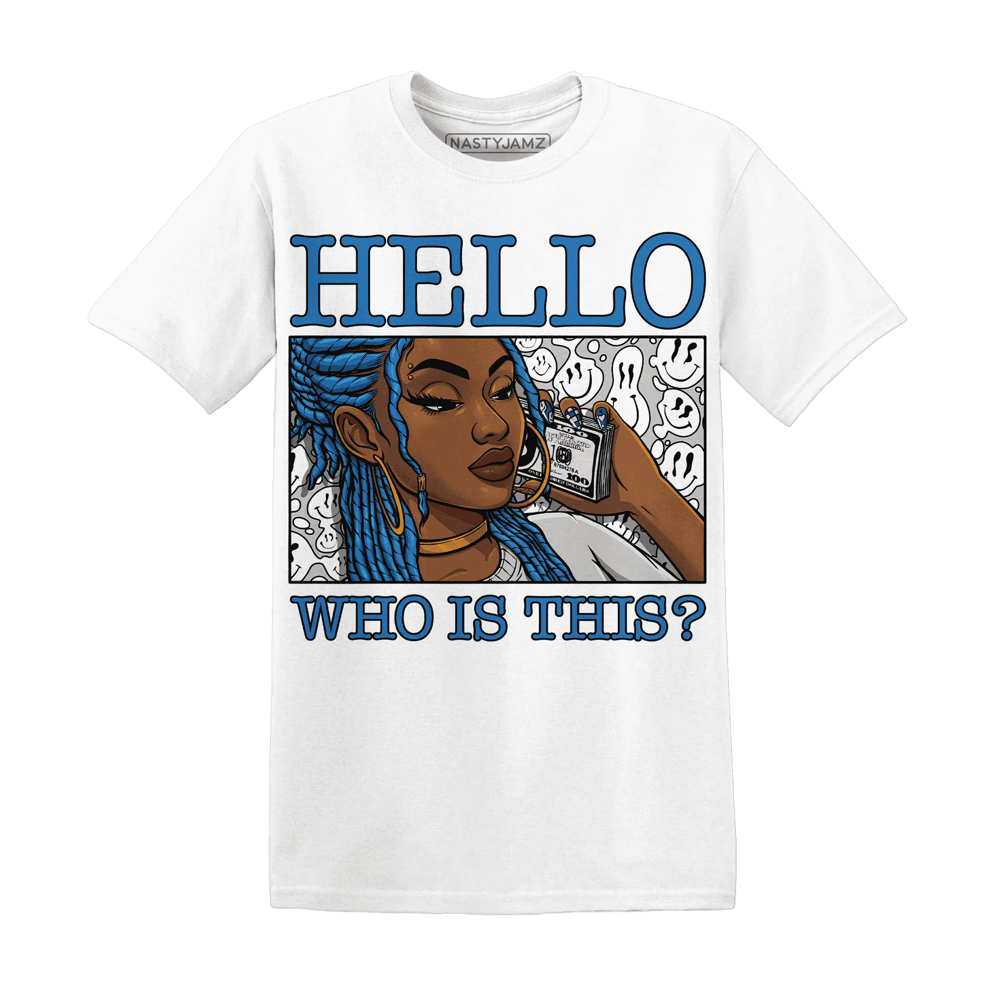 Industrial-Blue-4s-T-Shirt-Match-Hello-Girl